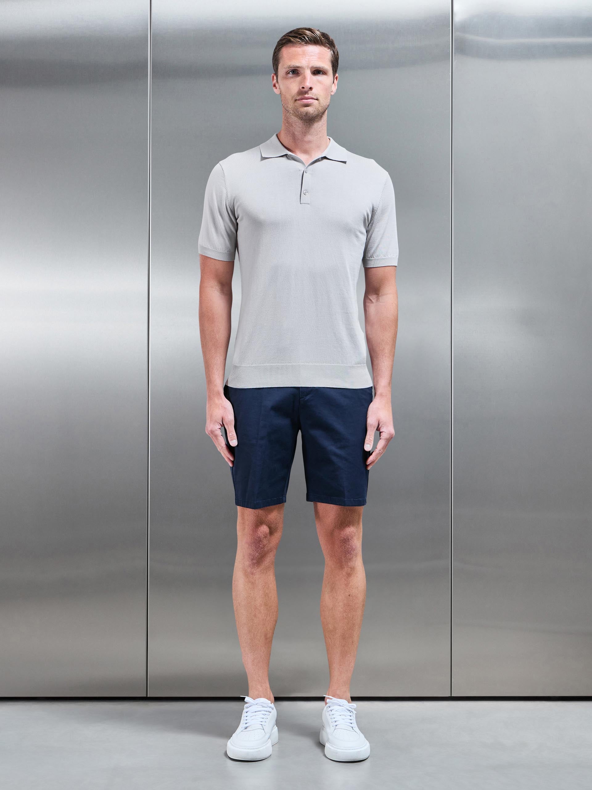 Tailored Side Adjuster Chino Short in Navy