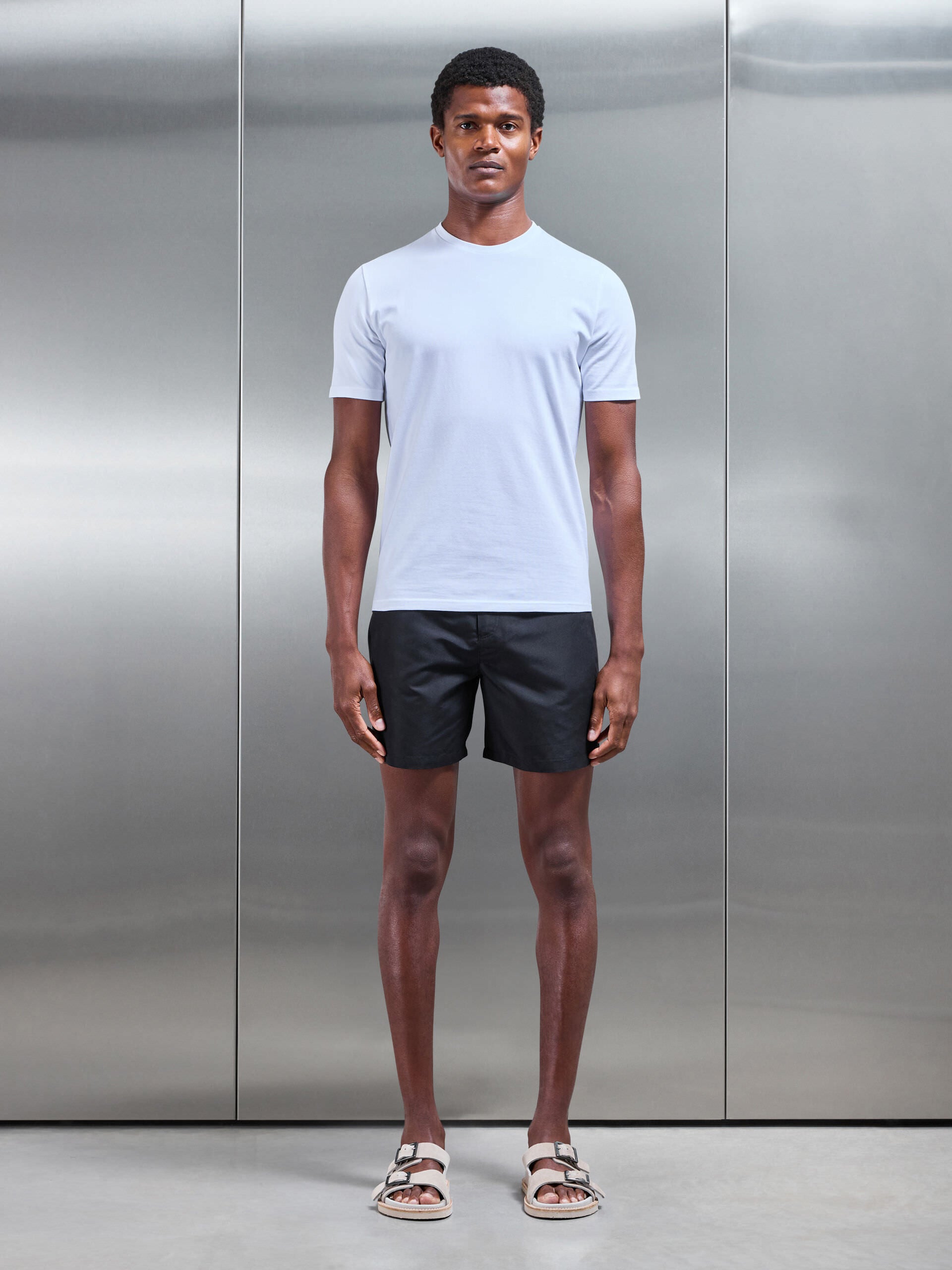 Tailored Side Adjuster Swim Short in Black