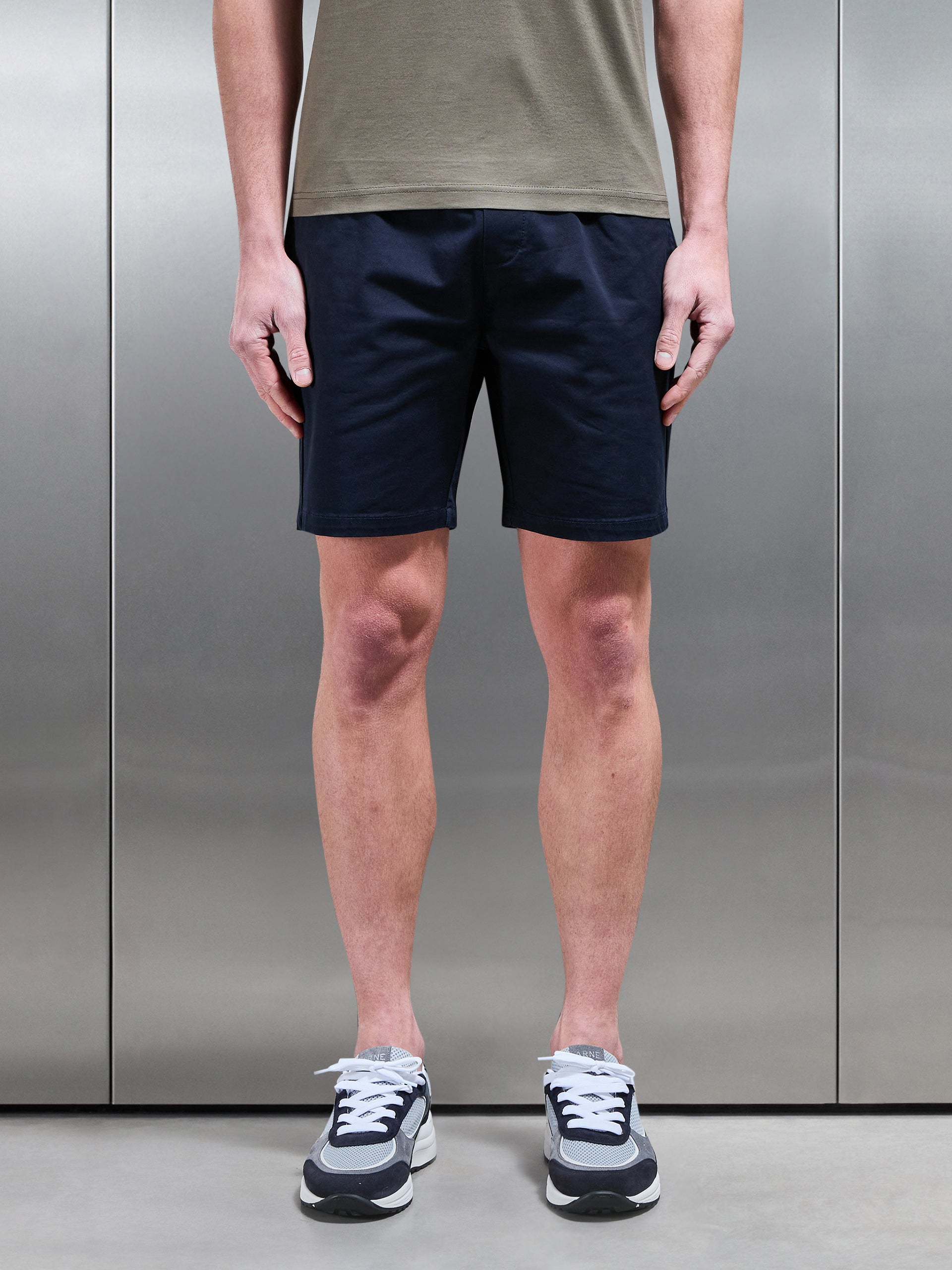 Tailored Chino Drawstring Short in Navy