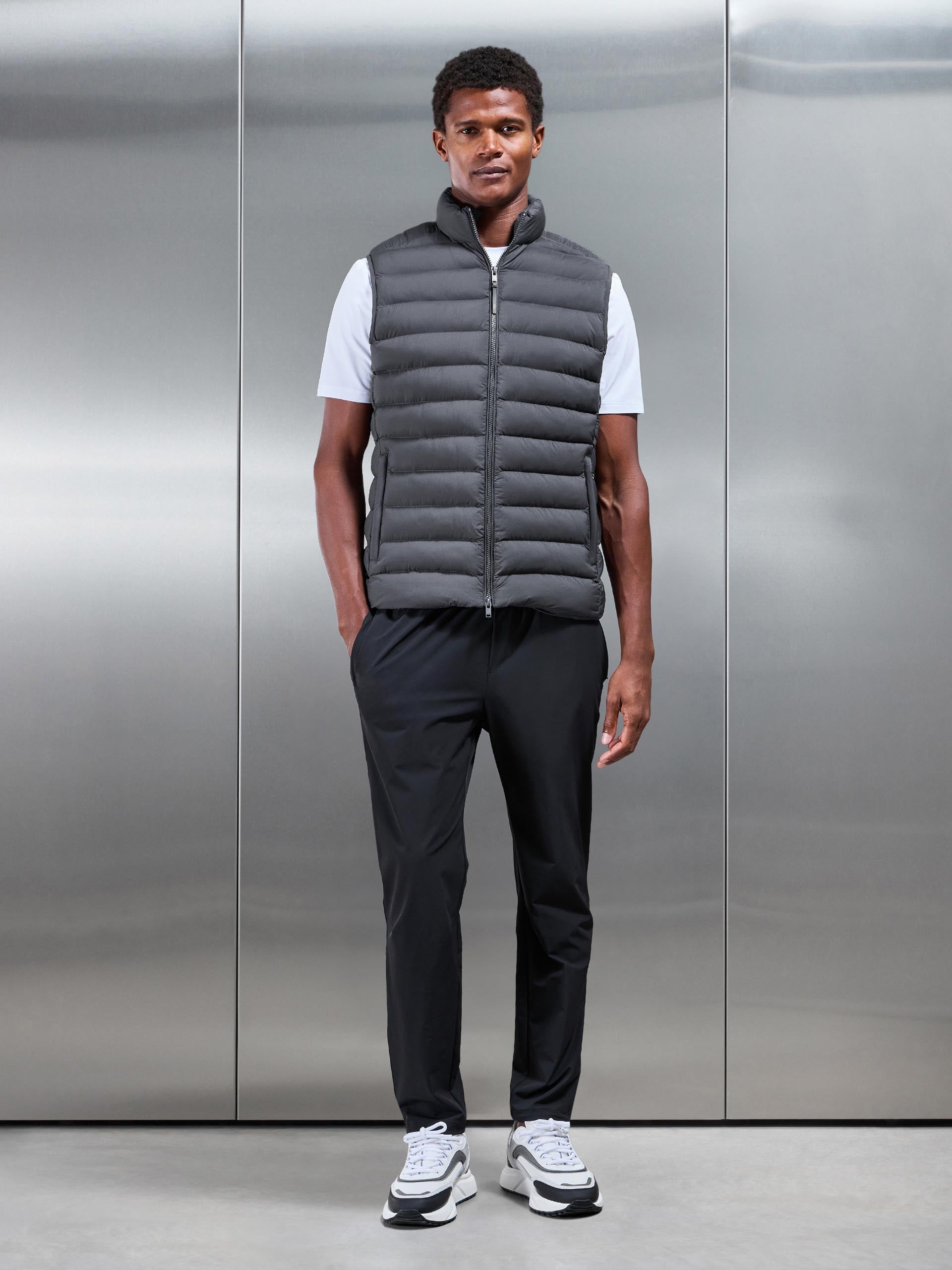 Technical Puffer Gilet in Grey