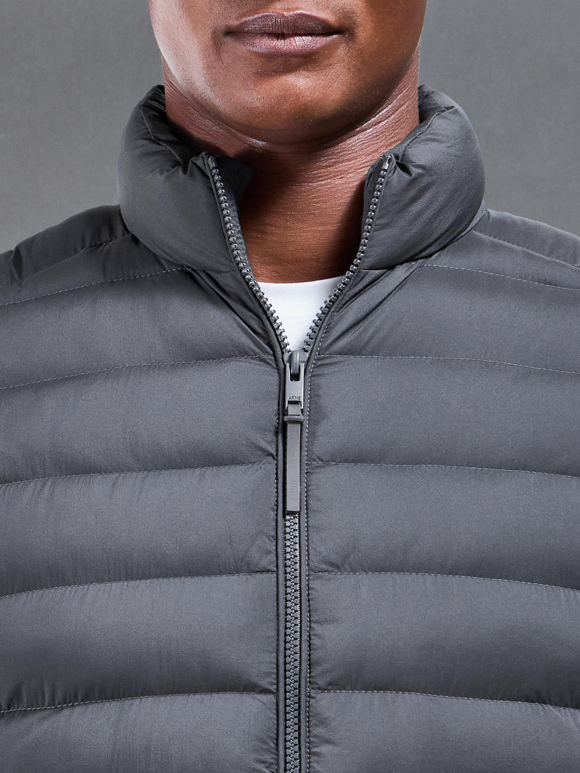 Technical Puffer Gilet in Grey