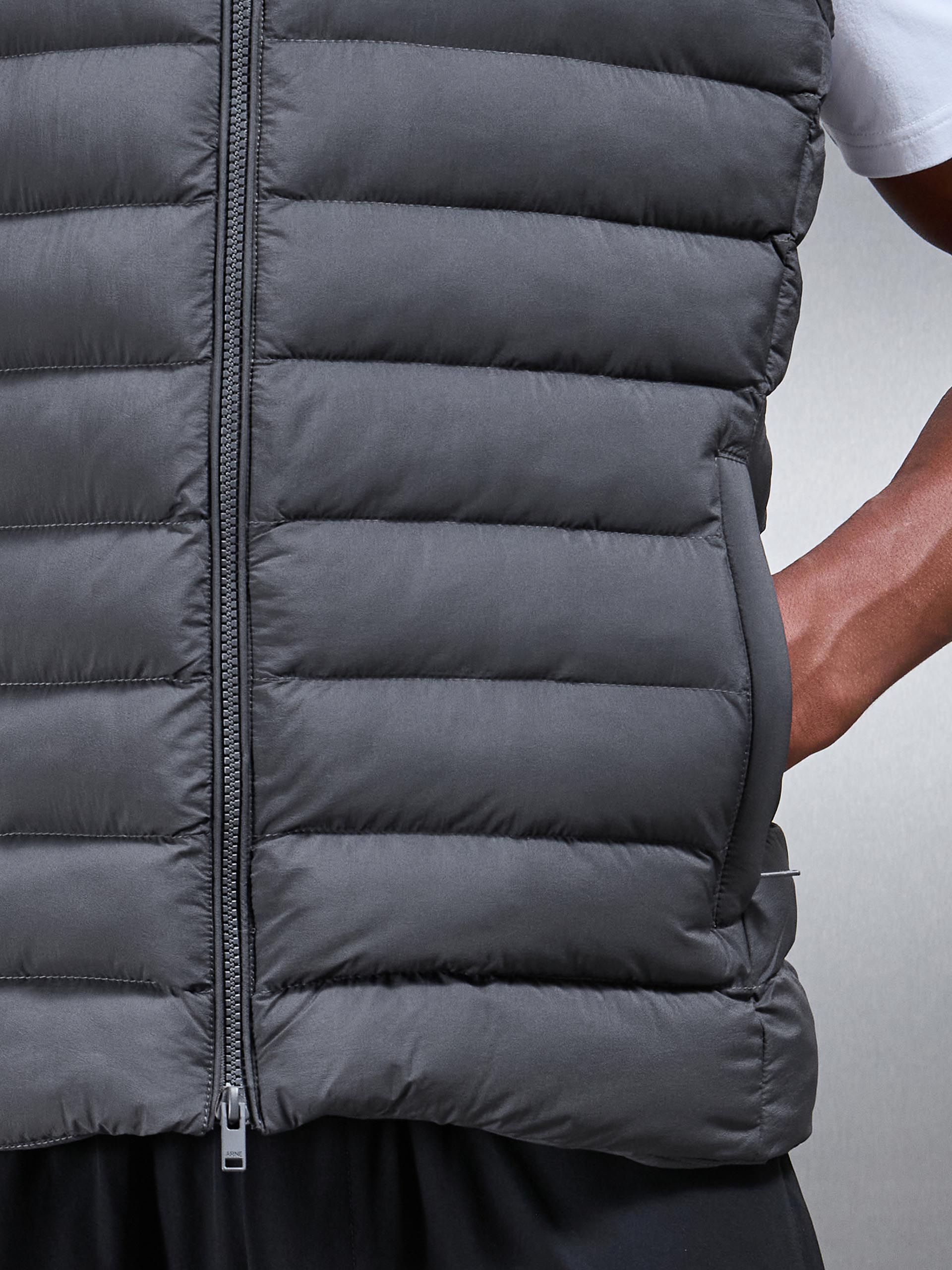 Technical Puffer Gilet in Grey
