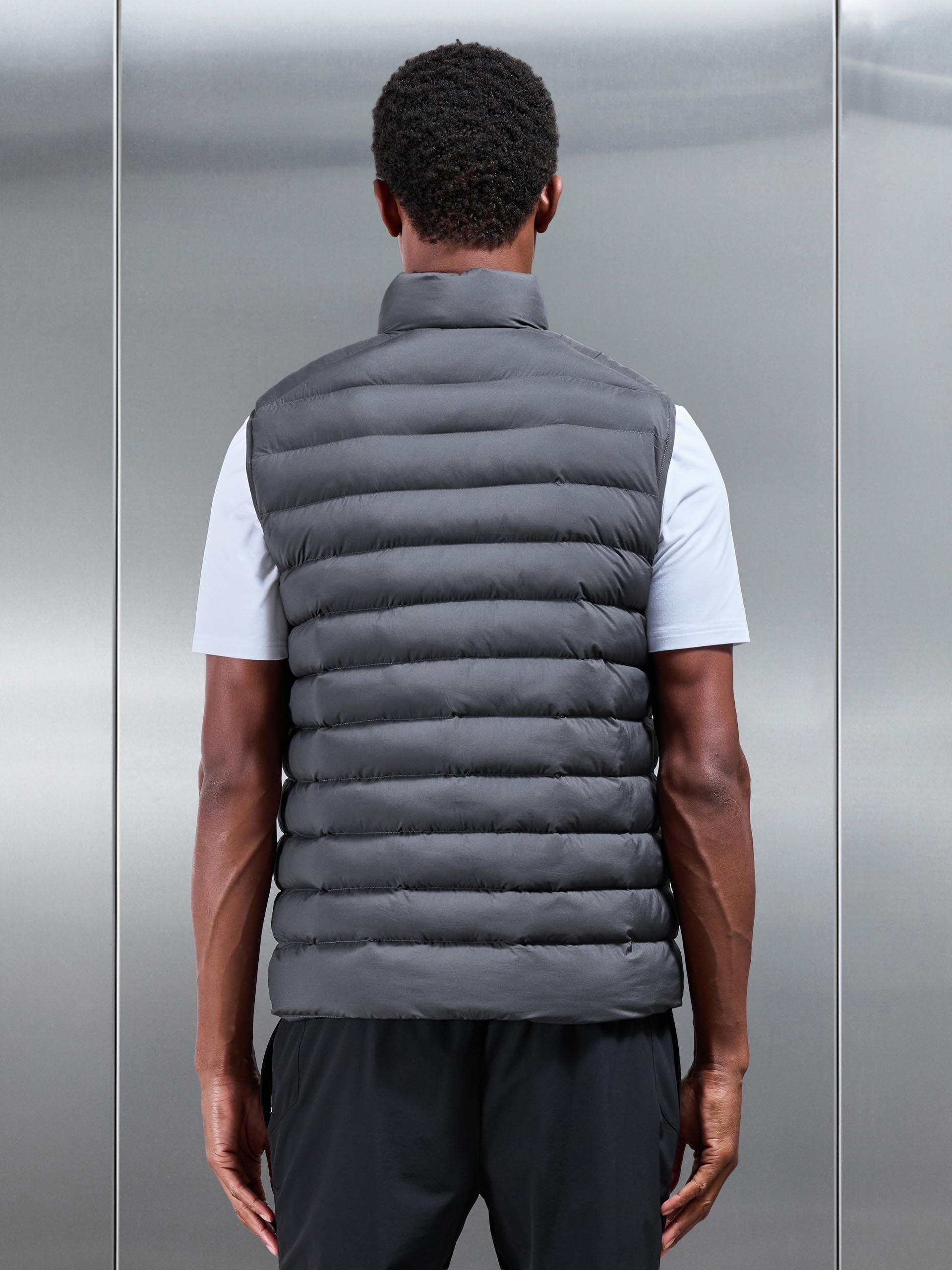 Technical Puffer Gilet in Grey