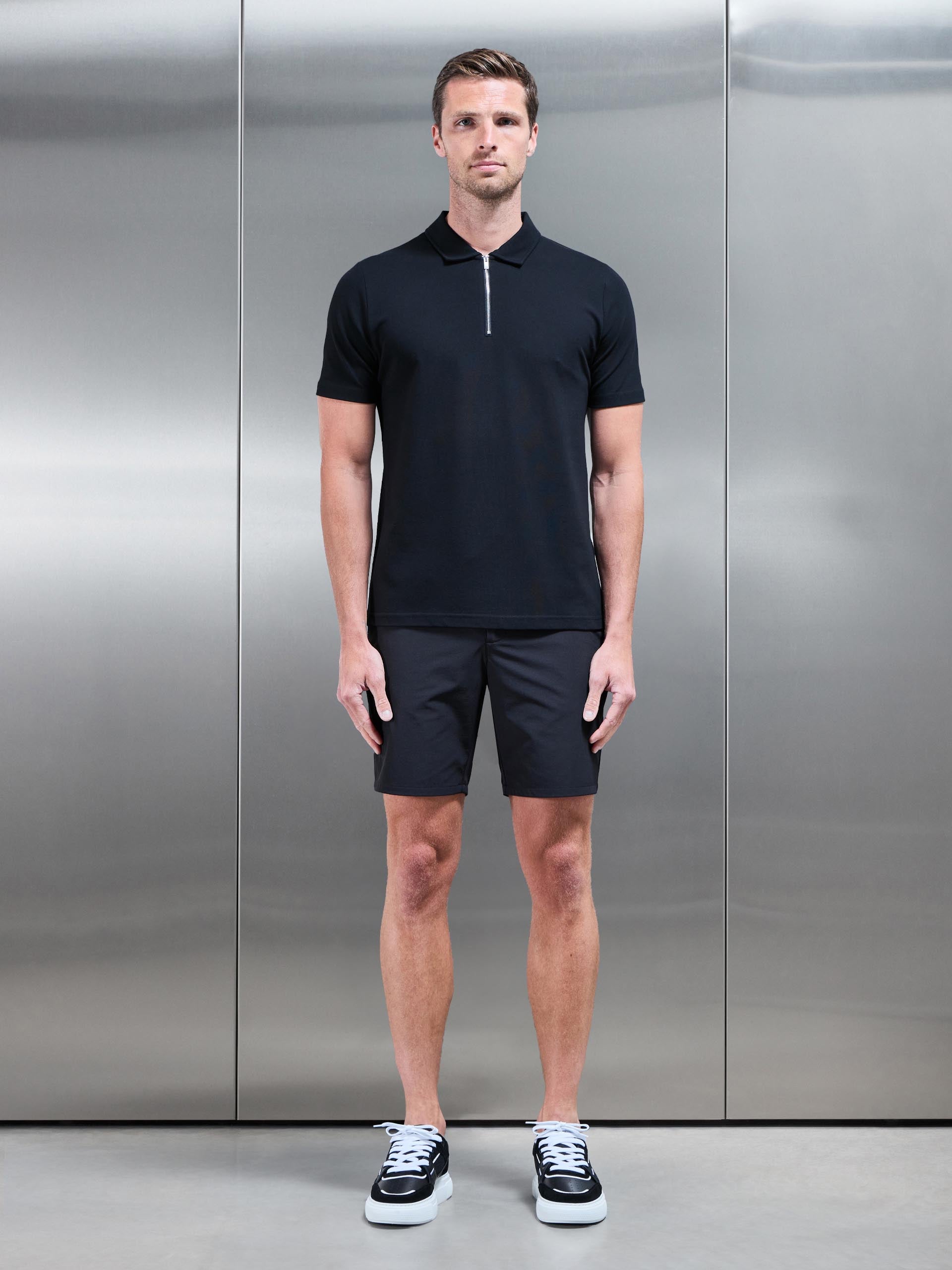 Technical Stretch Chino Short in Black