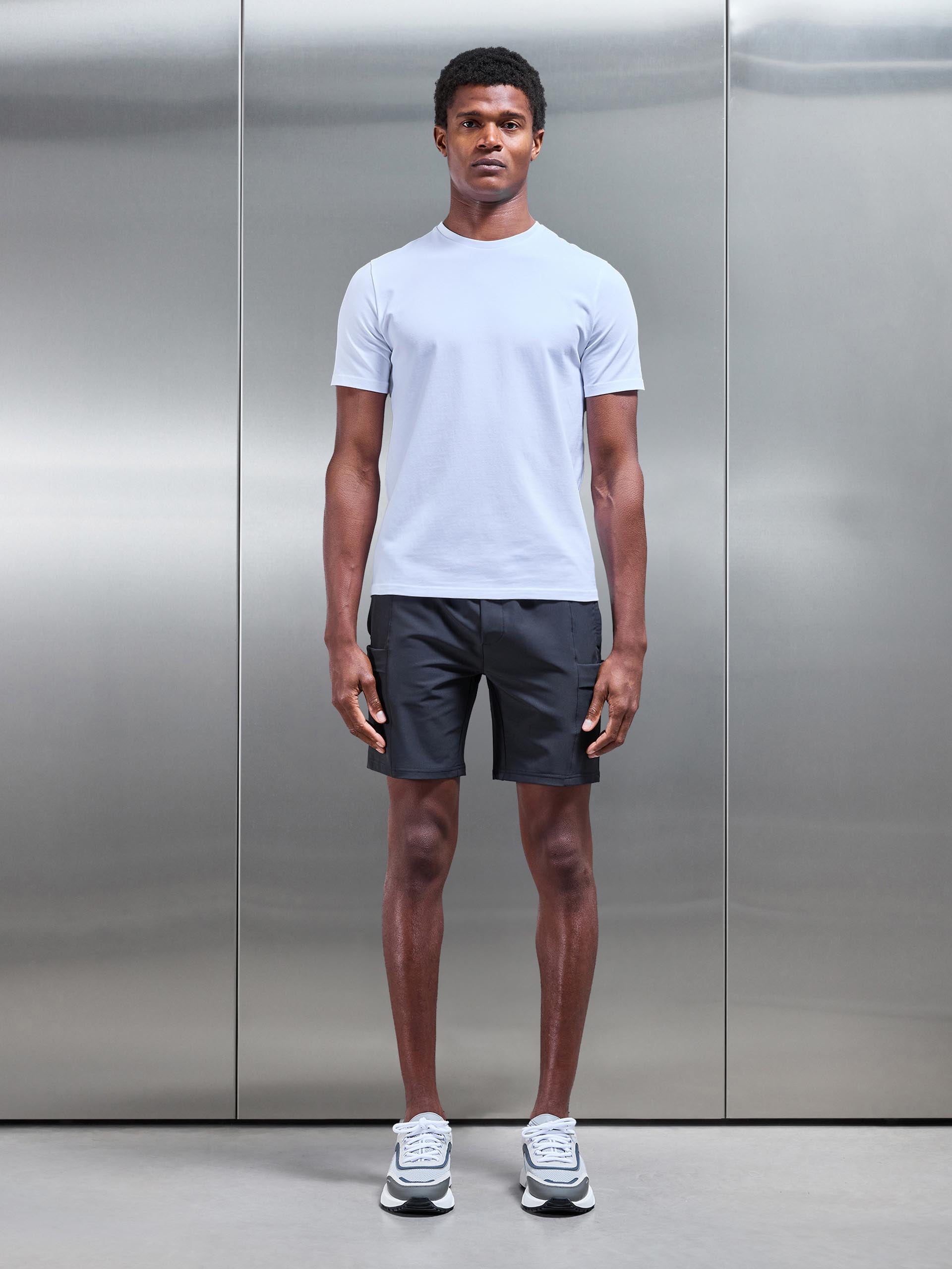 Technical Tailored Cargo Short in Grey
