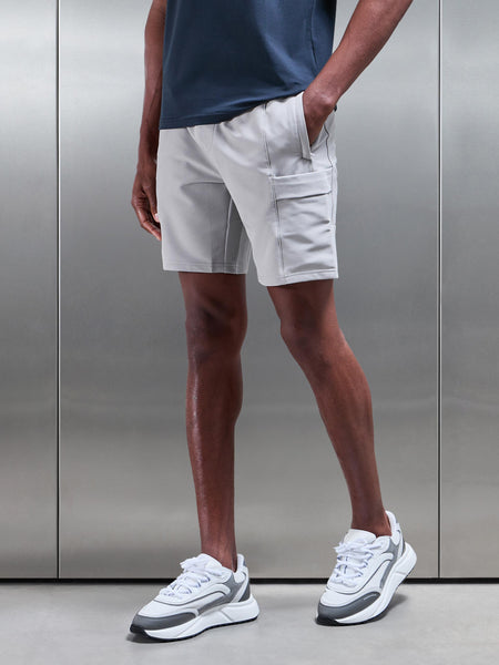Technical Tailored Cargo Short in Stone