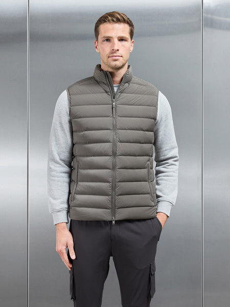 Technical Down Gilet in Olive