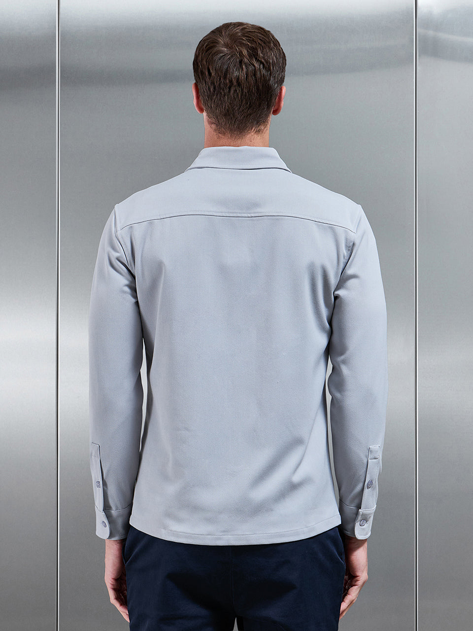 Textured Overshirt in Mid Grey