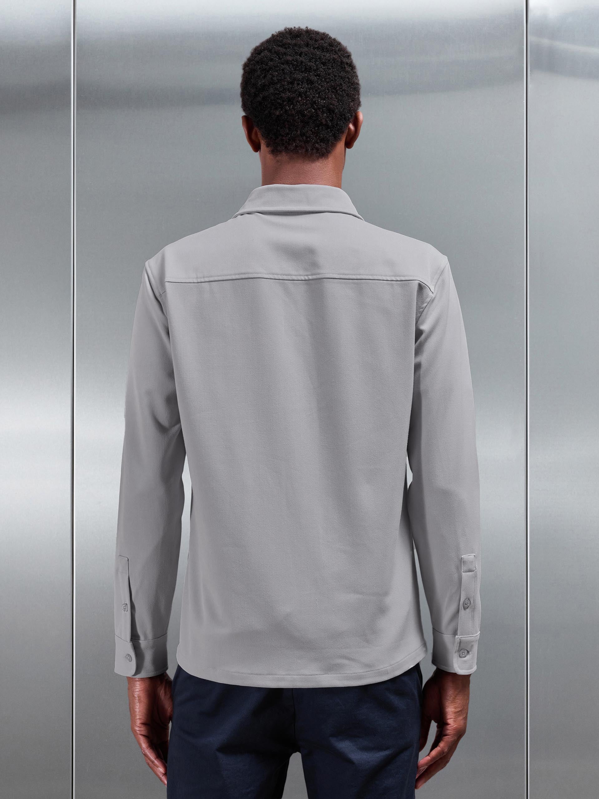 Textured Overshirt in Mid Grey