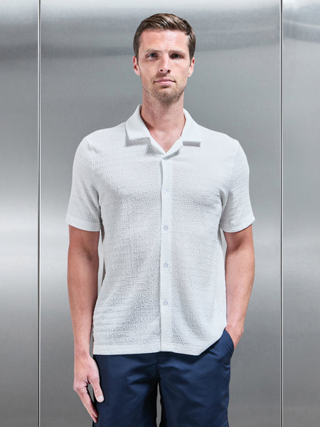 To The Beach Revere Collar Shirt in White