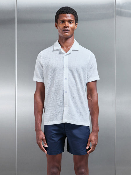 To The Beach Revere Collar Shirt in White