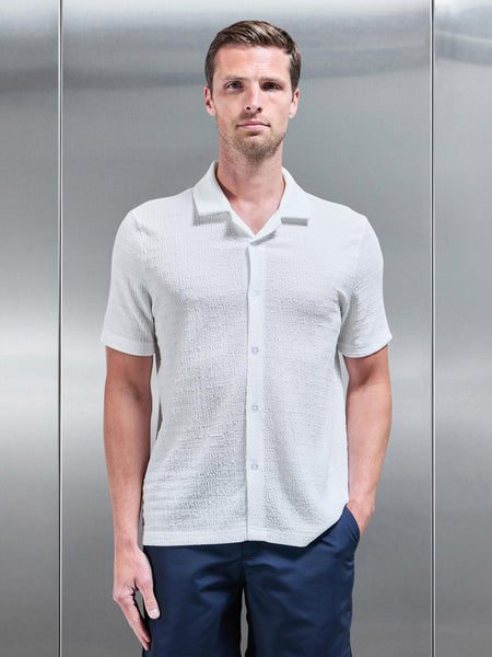 To The Beach Revere Collar Shirt in White