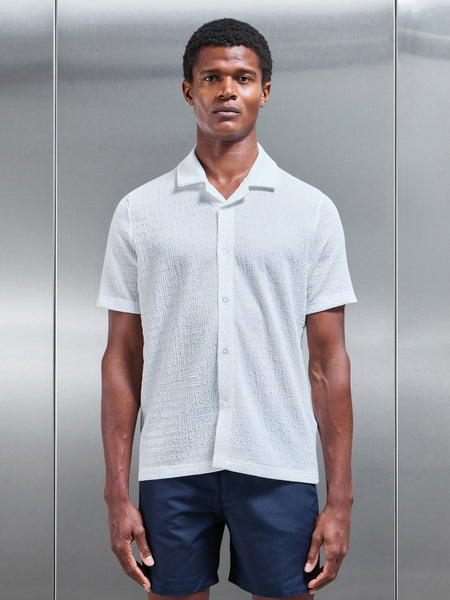To The Beach Revere Collar Shirt in White