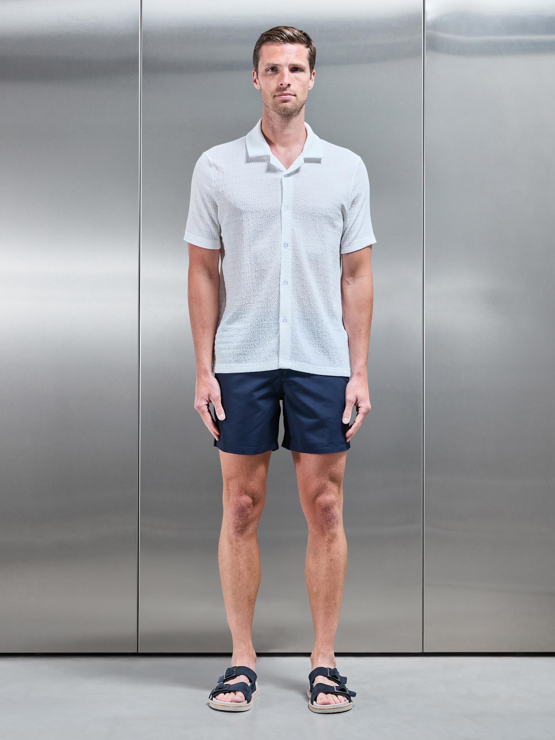 To The Beach Revere Collar Shirt in White