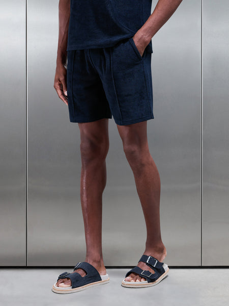 Towelling Short in Navy
