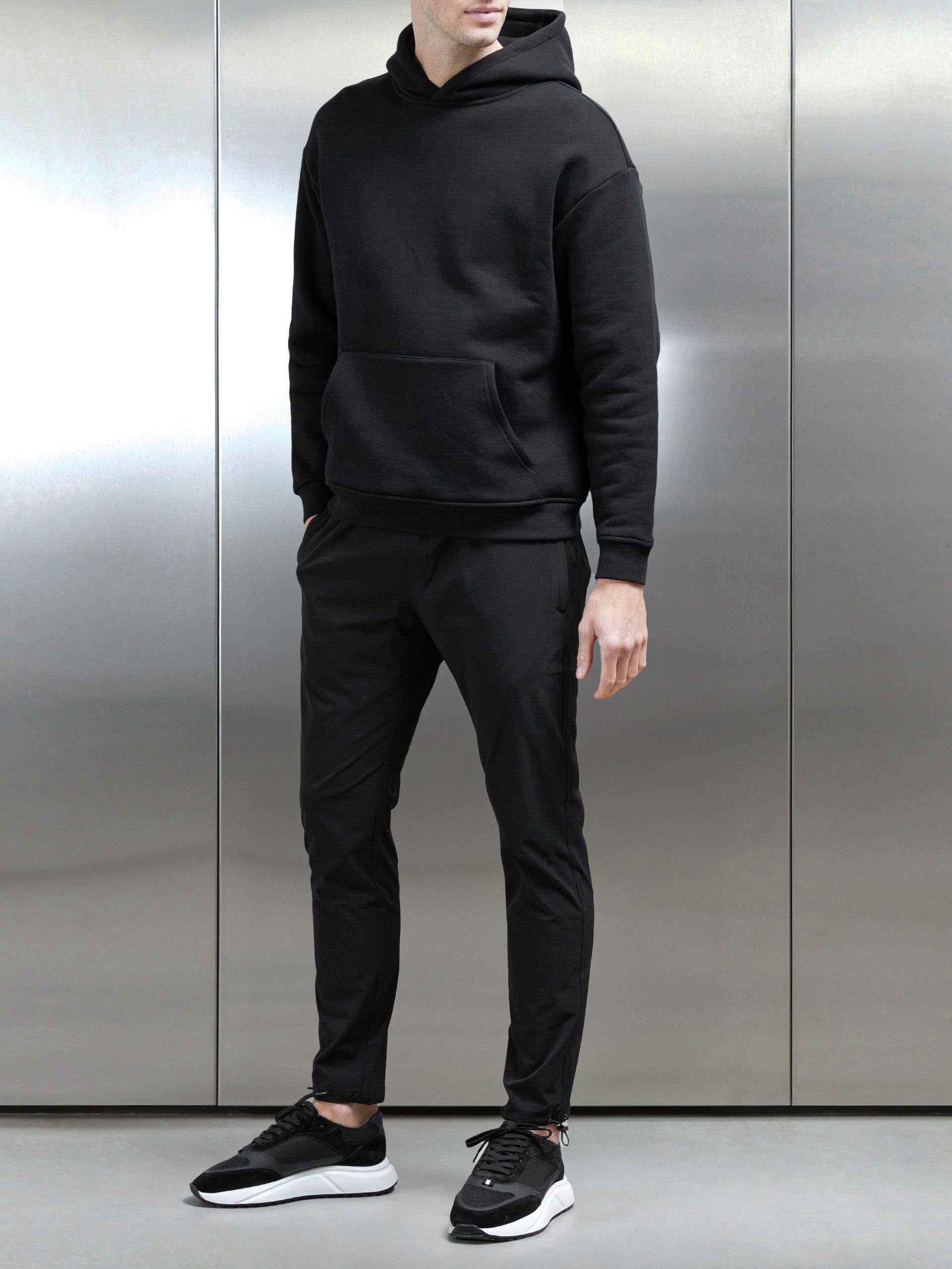 Nylon Utility Trackpant in Black