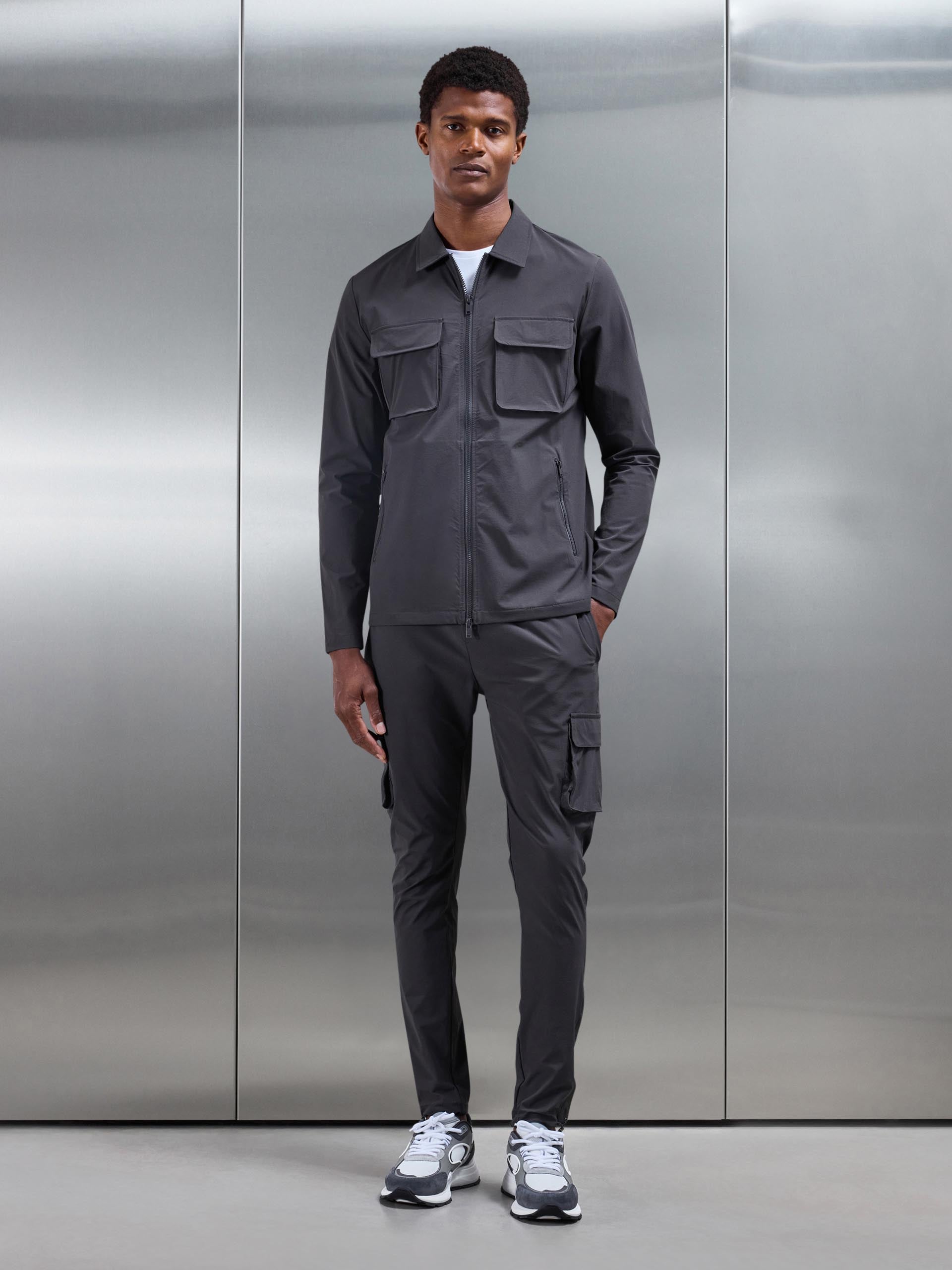 Utility Cargo Overshirt in Grey