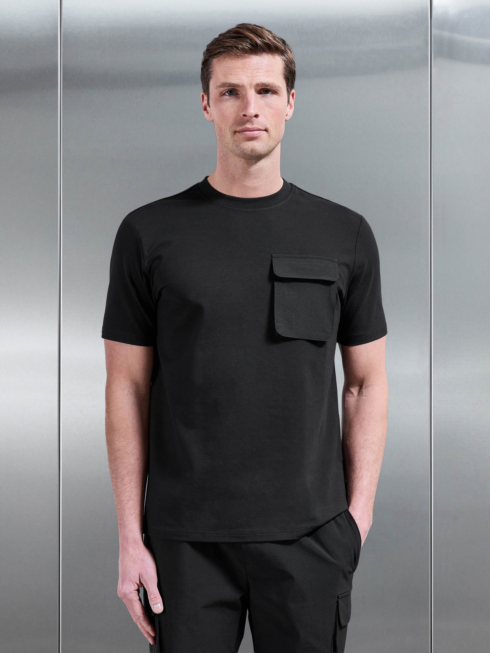 Utility Cargo T-Shirt in Black