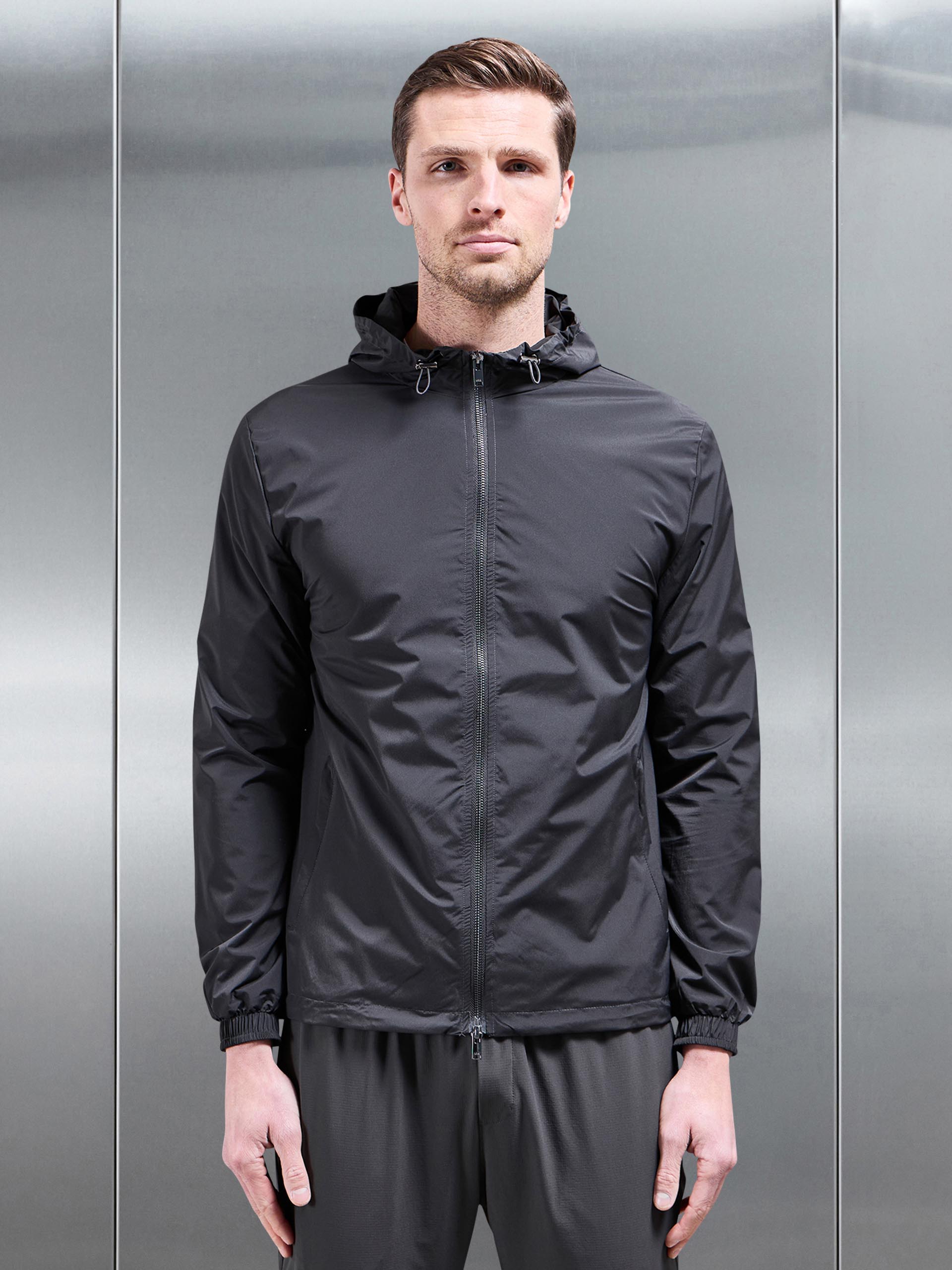 Utility Shell Windbreaker in Grey