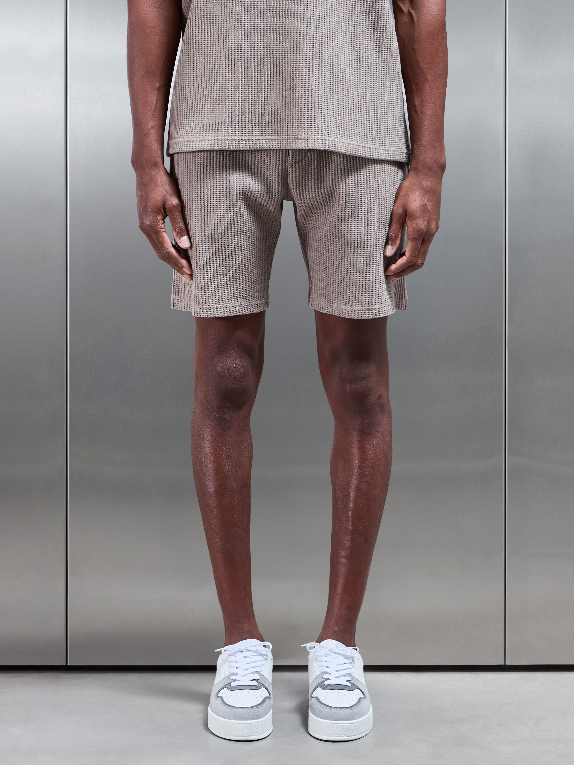 Waffle Relaxed Short in Taupe