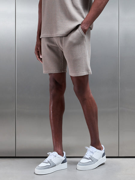 Waffle Relaxed Short in Taupe