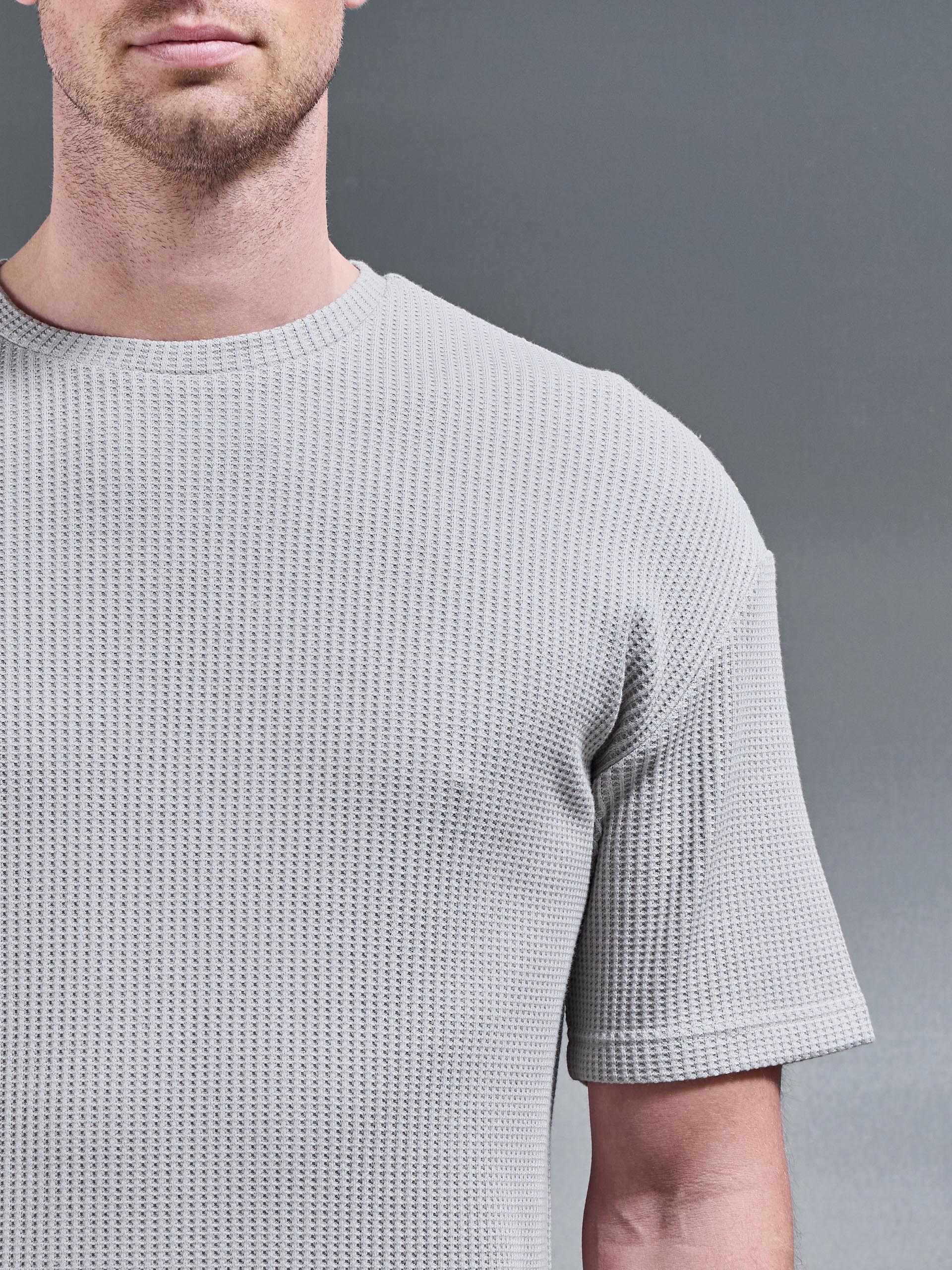 Waffle Relaxed T-Shirt in Stone