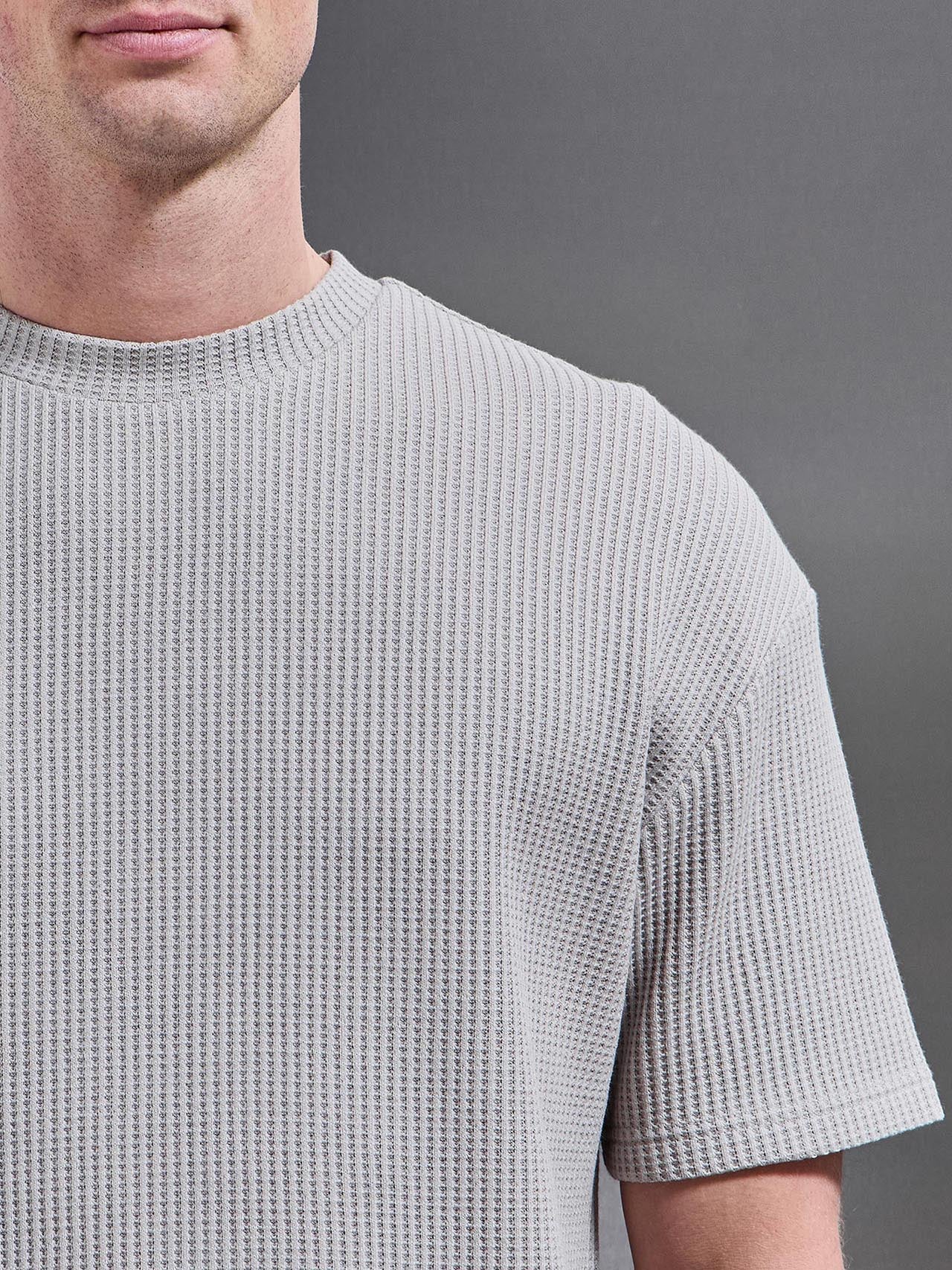Waffle Relaxed T-Shirt in Stone