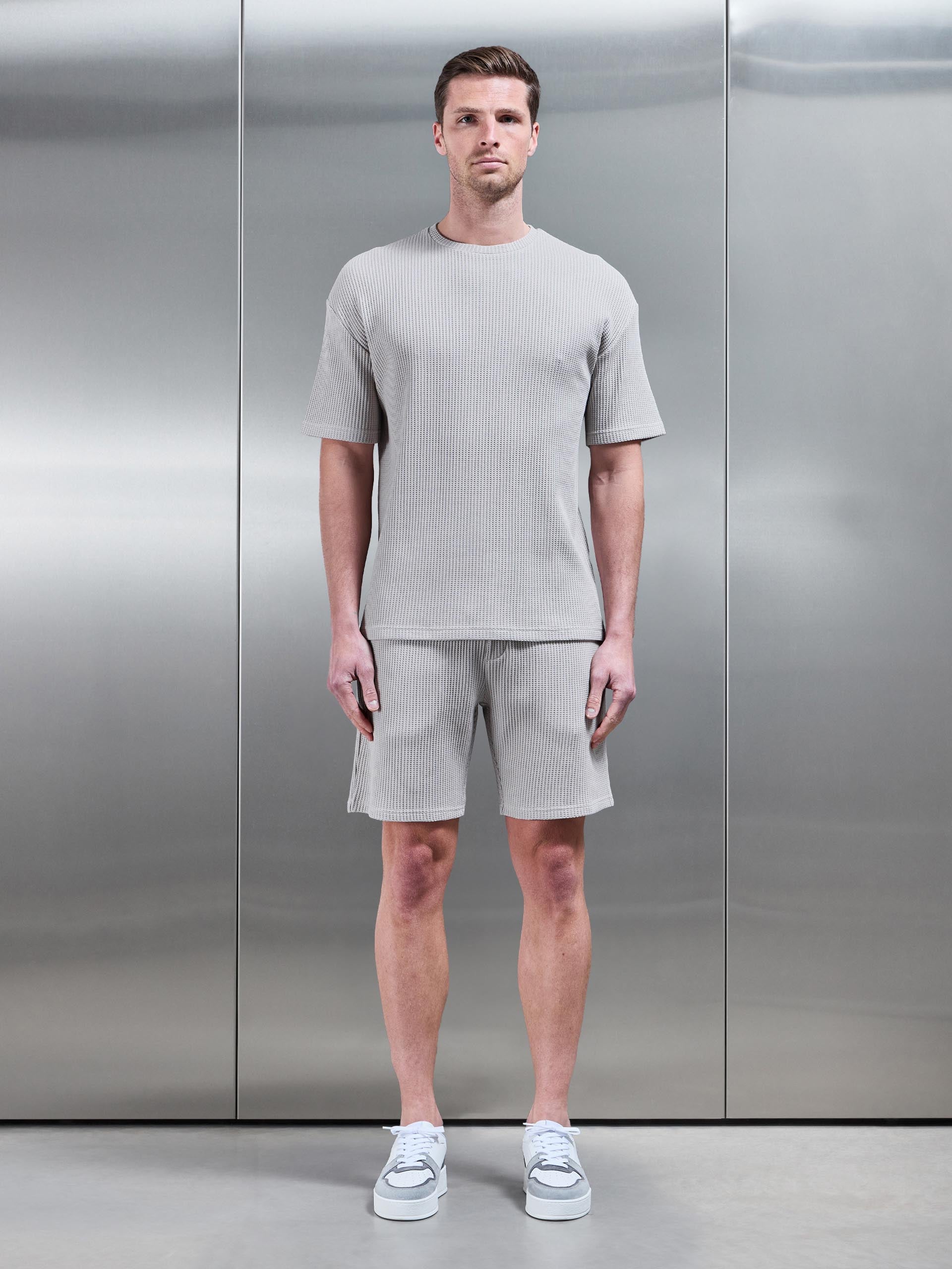 Waffle Relaxed T-Shirt in Stone