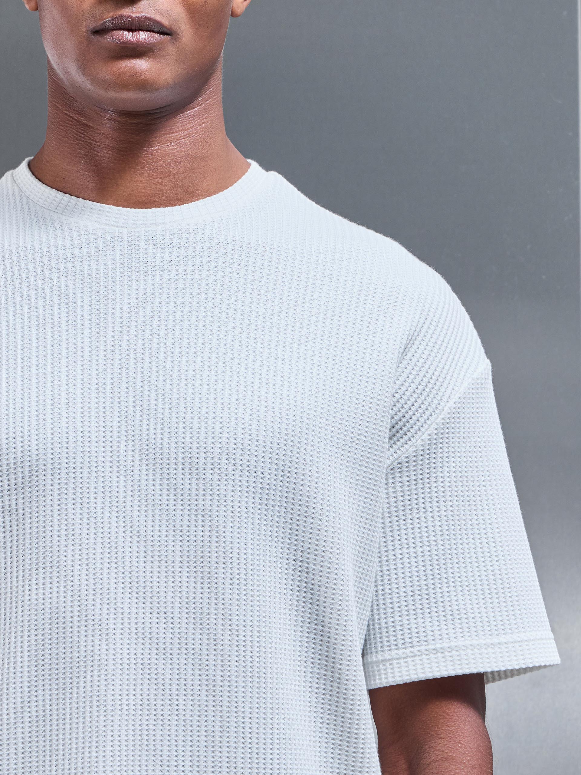 Waffle Relaxed T-Shirt in White