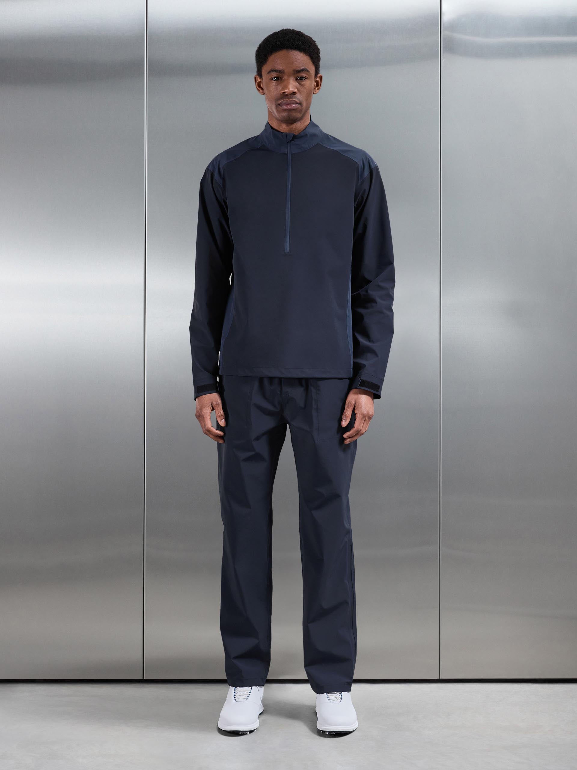 Waterproof Golf Colour Block Half Zip in Navy