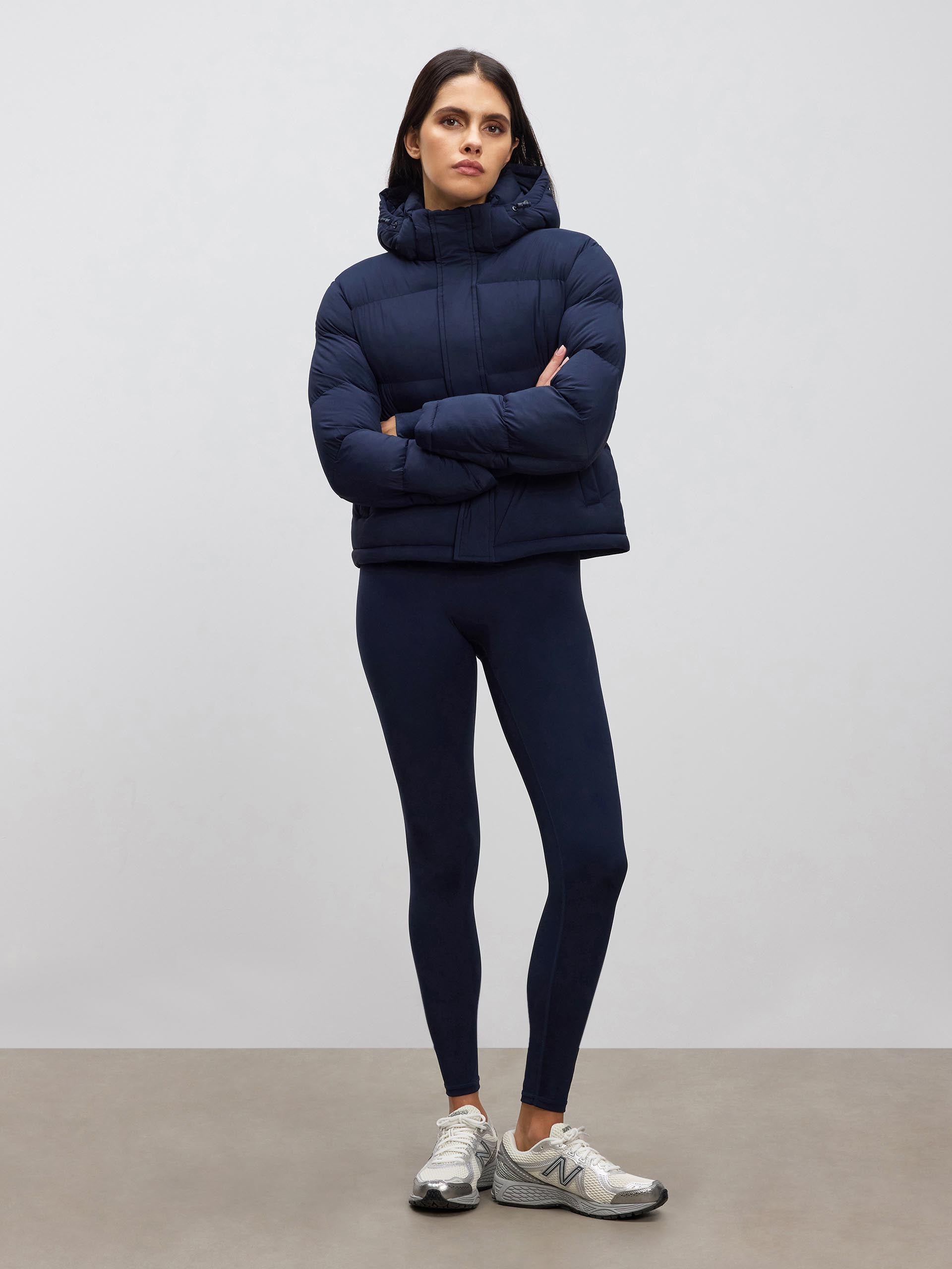 Womens Puffer Jacket in Navy