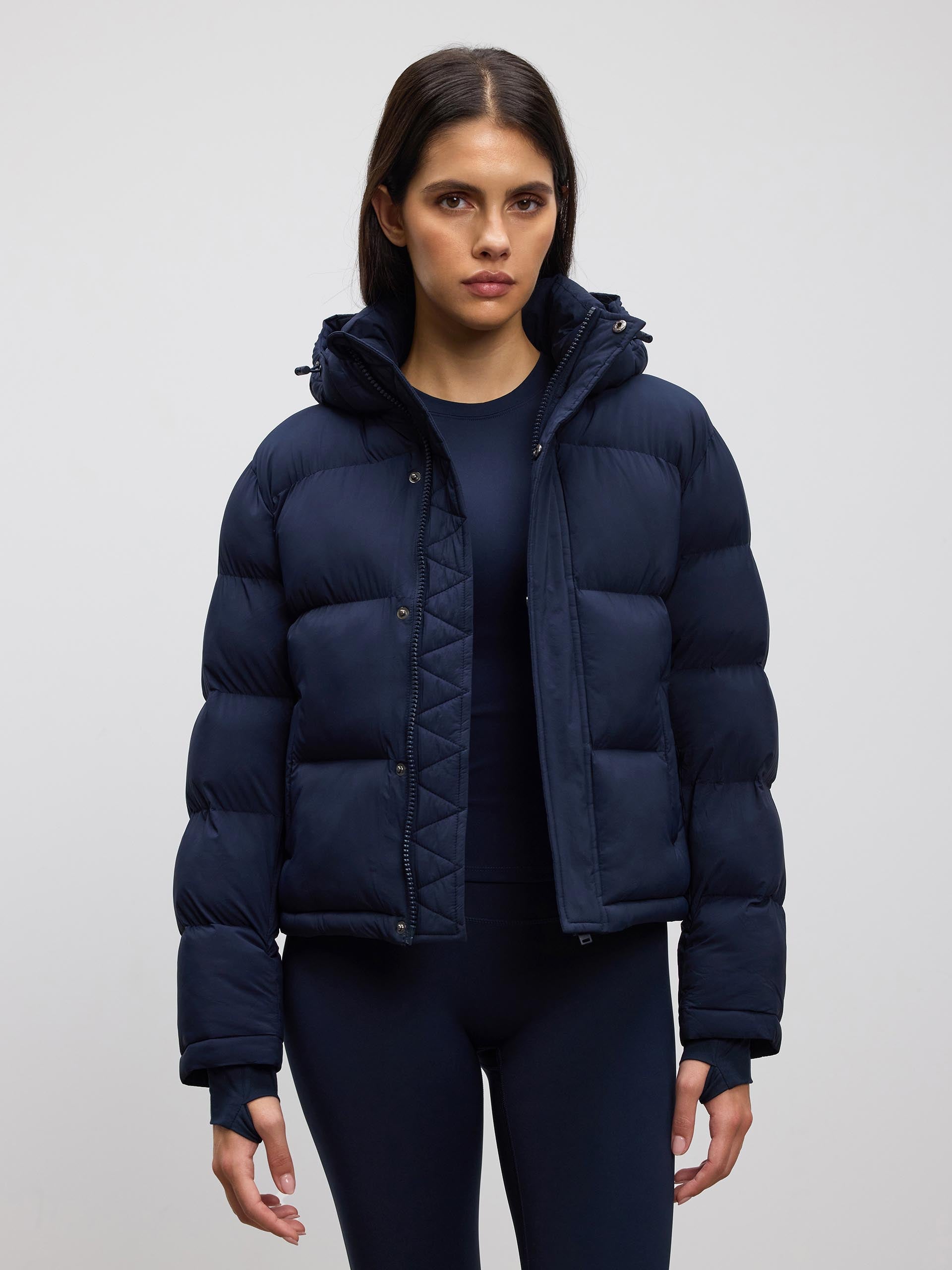 Womens Puffer Jacket in Navy