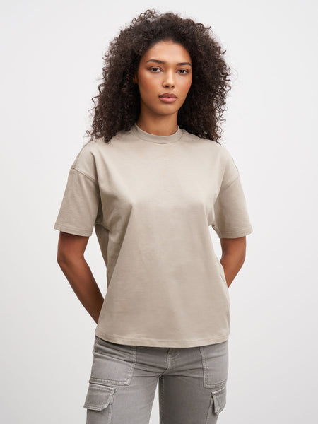 Womens Relaxed T-Shirt in Stone