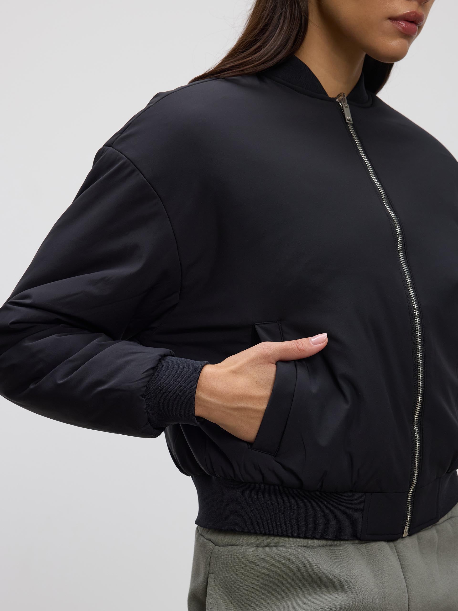 Womens Reversible Bomber Jacket in Black Sage