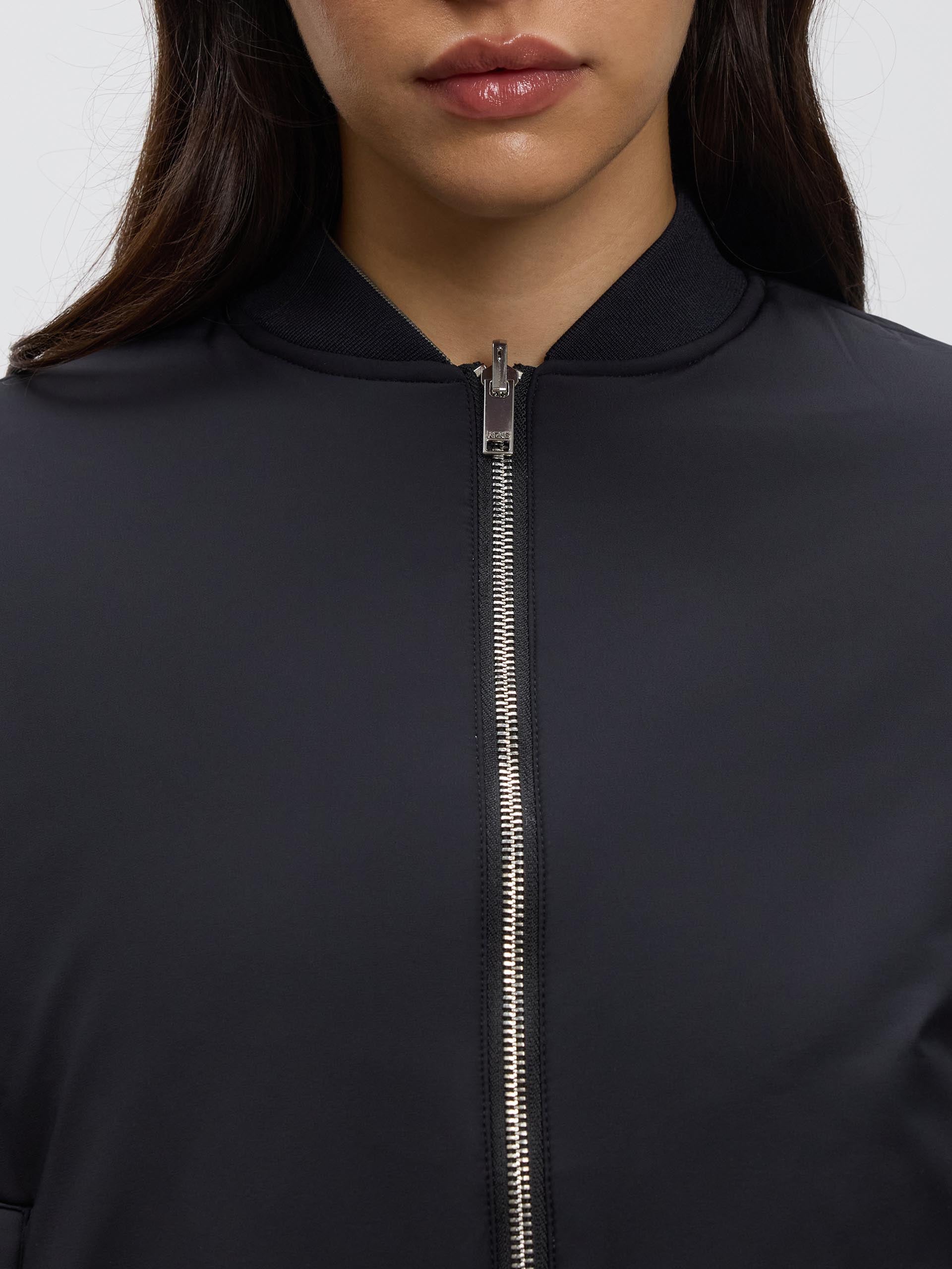 Womens Reversible Bomber Jacket in Black Sage