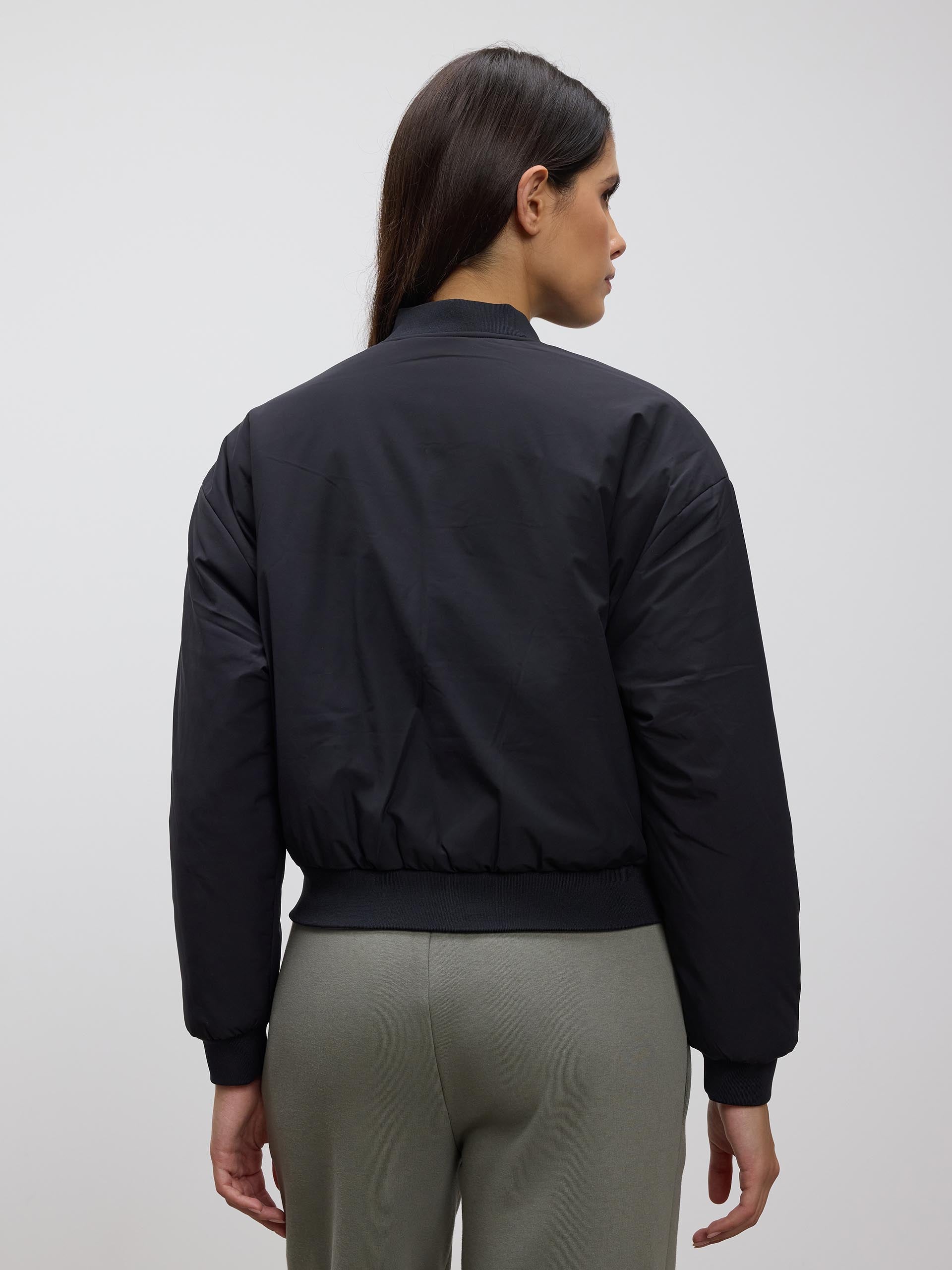 Womens Reversible Bomber Jacket in Black Sage