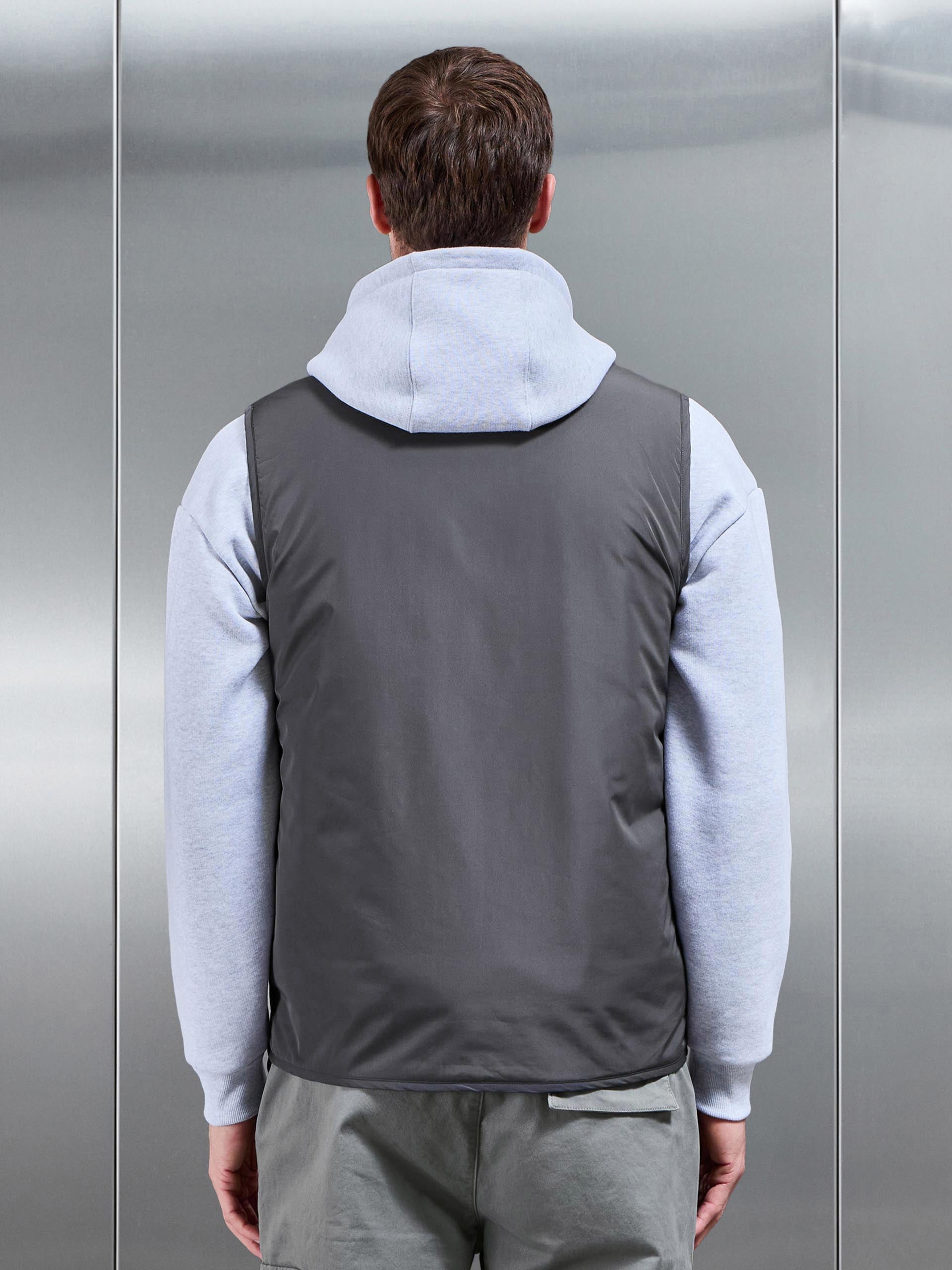 Zip Through Padded Vest in Grey