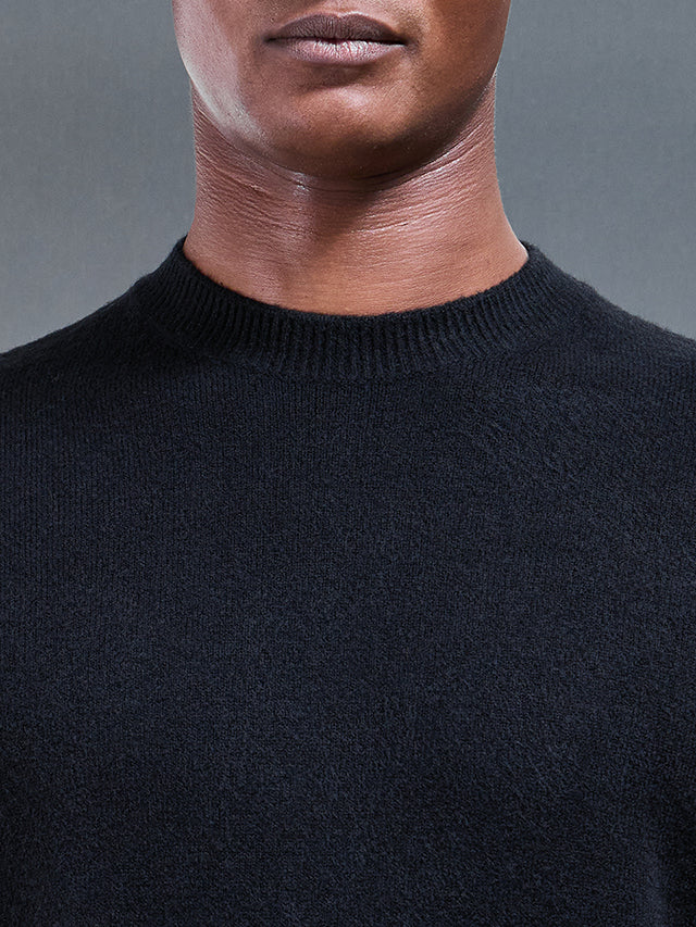 Chunky Wool Sweatshirt in Black