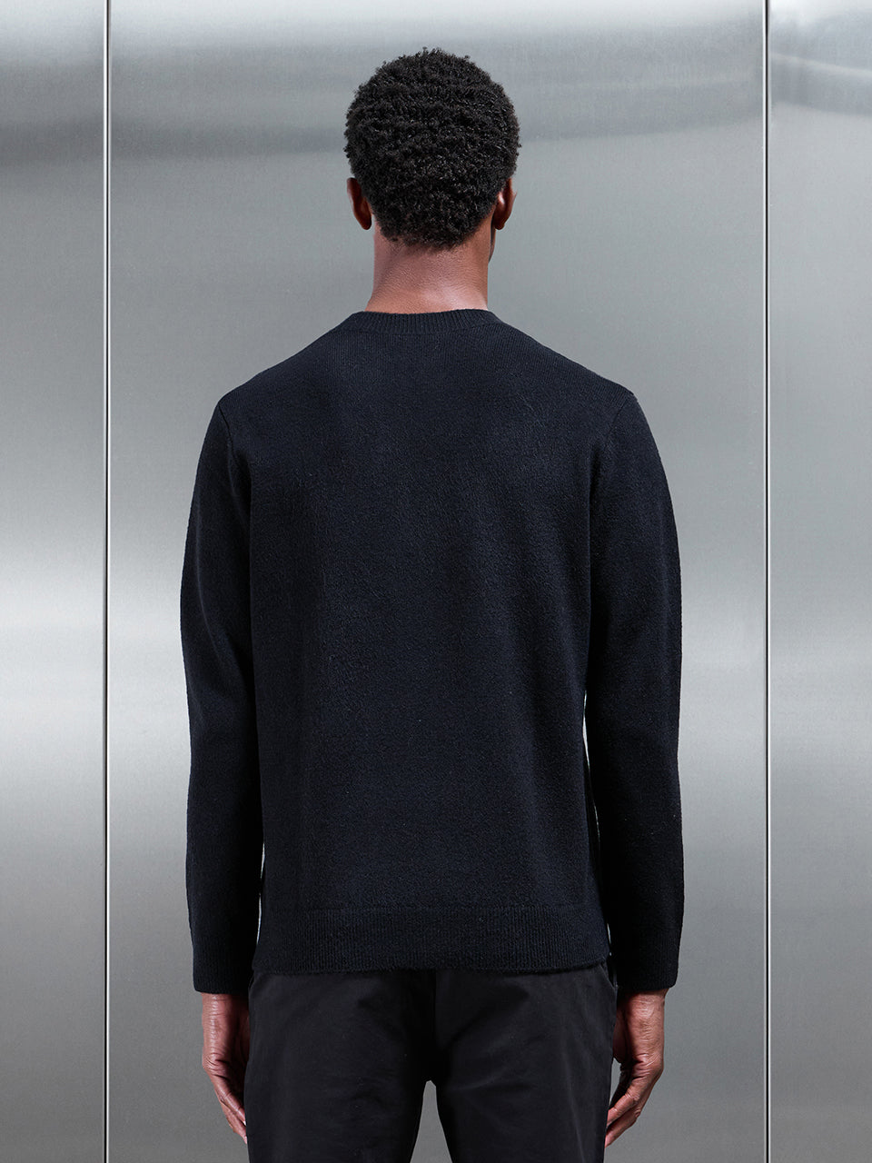 Chunky Wool Sweatshirt in Black