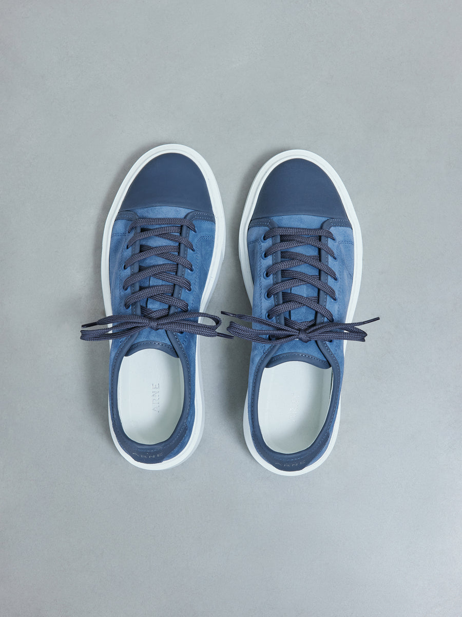 Leather Toe Cap Trainer in Blue ARNE