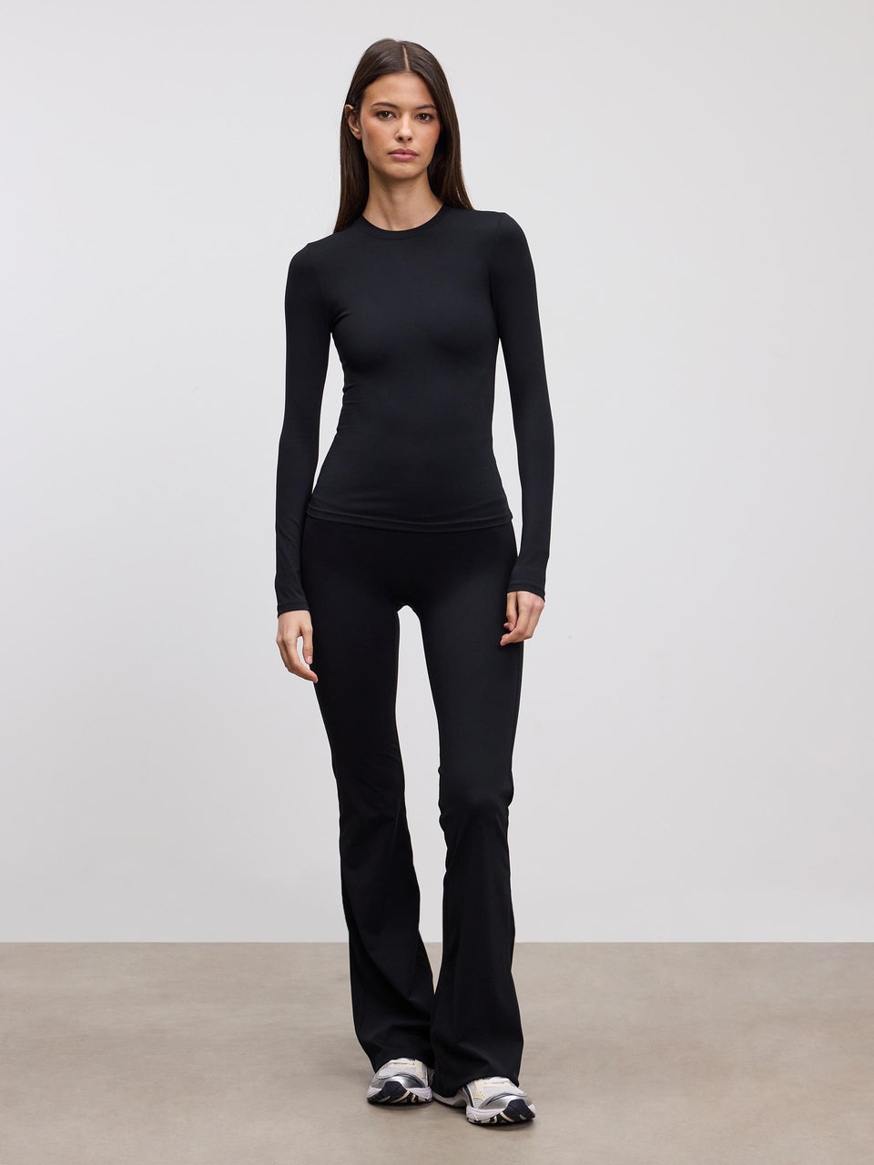 Womens Active Long Sleeve T-Shirt in Black
