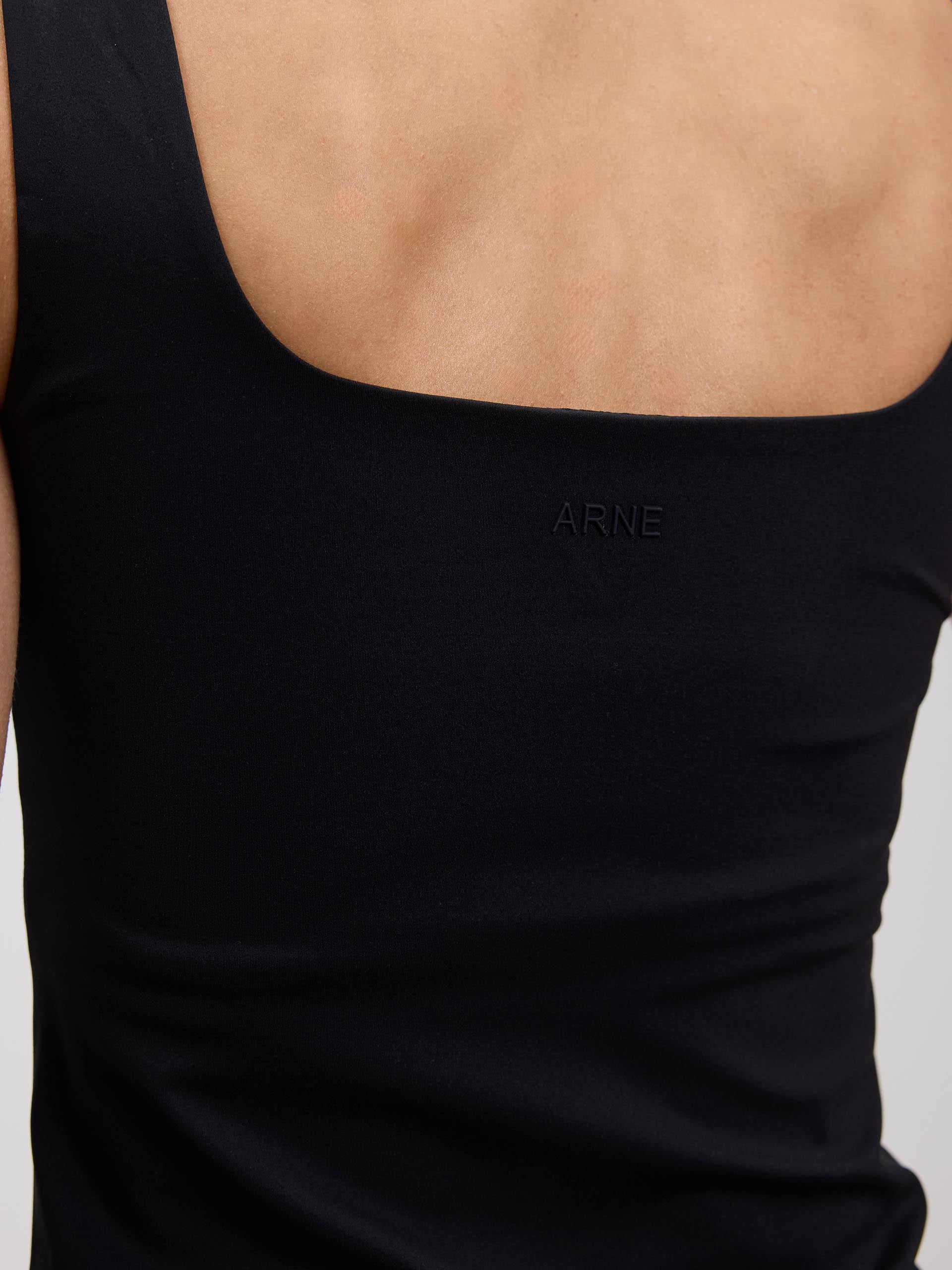 Womens Active Square Neck Vest in Black
