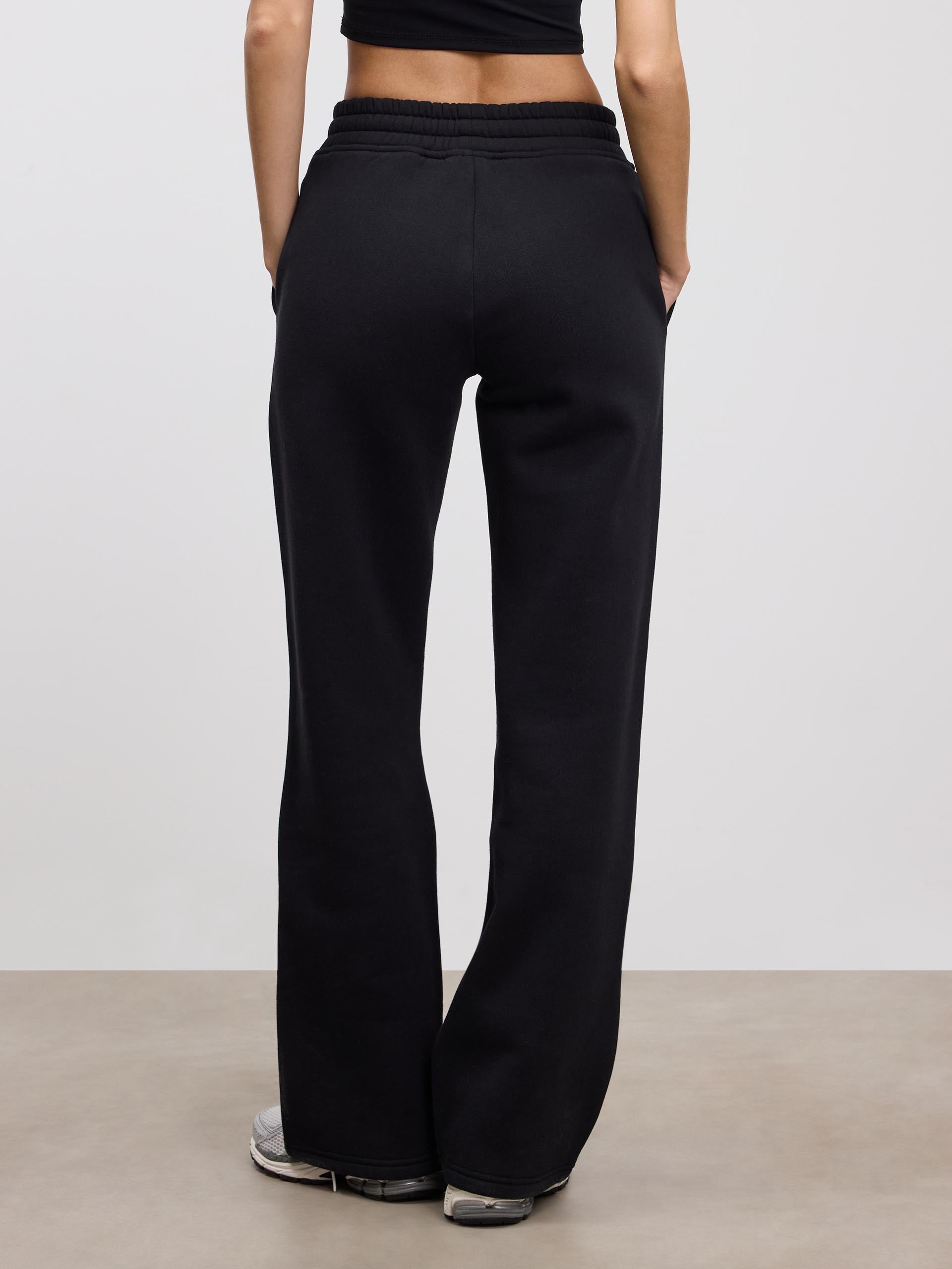 Womens Relaxed Straight Leg Jogger in Black