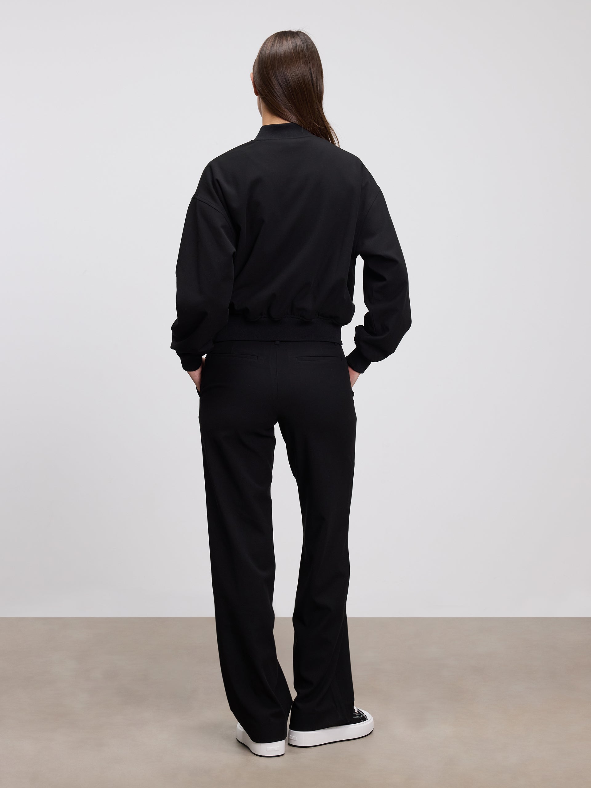 Womens Smart Bomber Jacket in Black