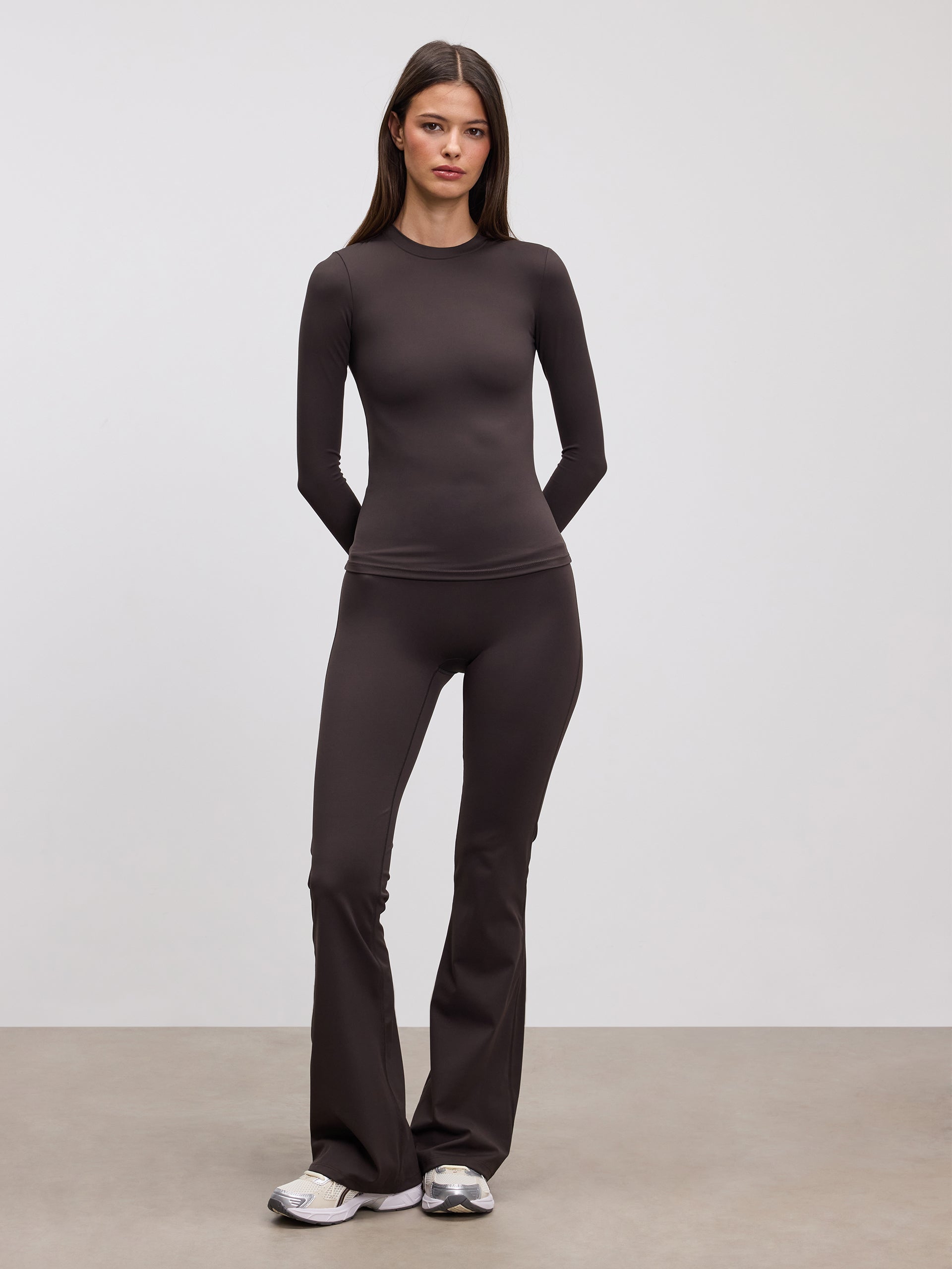 Womens Active Long Sleeve T-Shirt in Brown