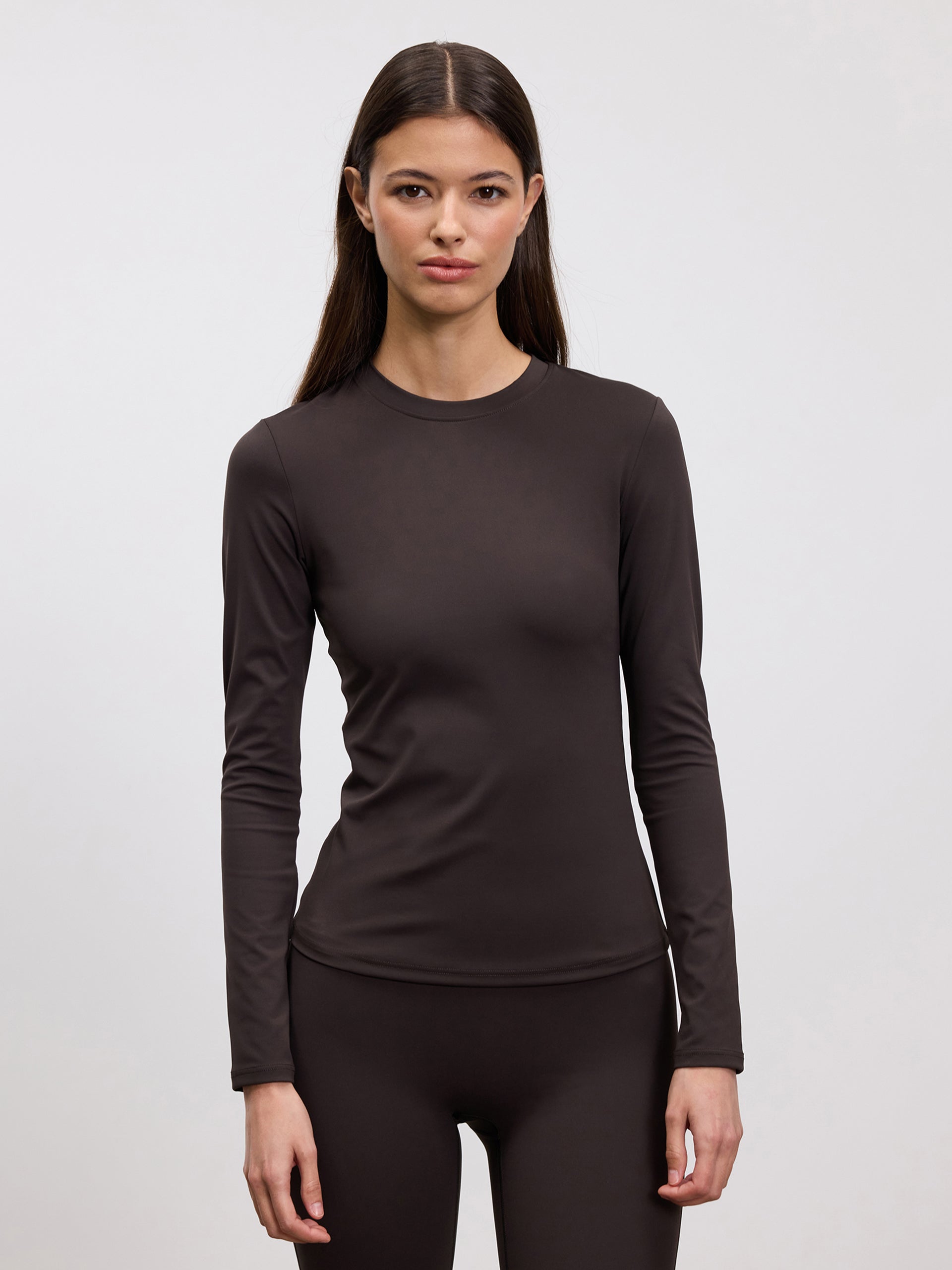 Womens Active Long Sleeve T-Shirt in Brown