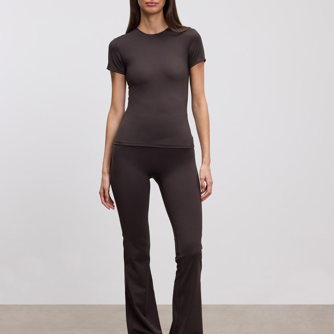 Womens Active Flared Legging in Brown