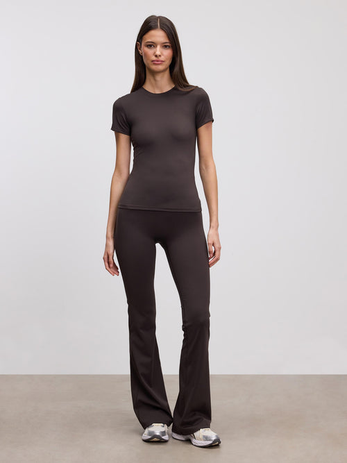 Womens Active Flared Legging in Brown