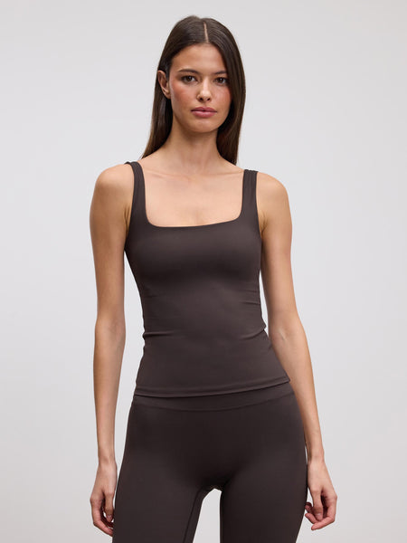 Womens Active Square Neck Vest in Brown