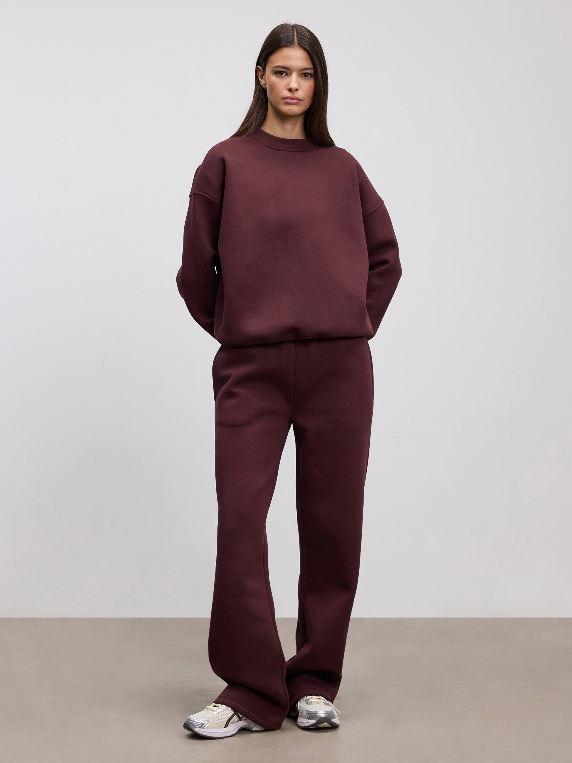 Womens Neoprene Sweatshirt in Burgundy